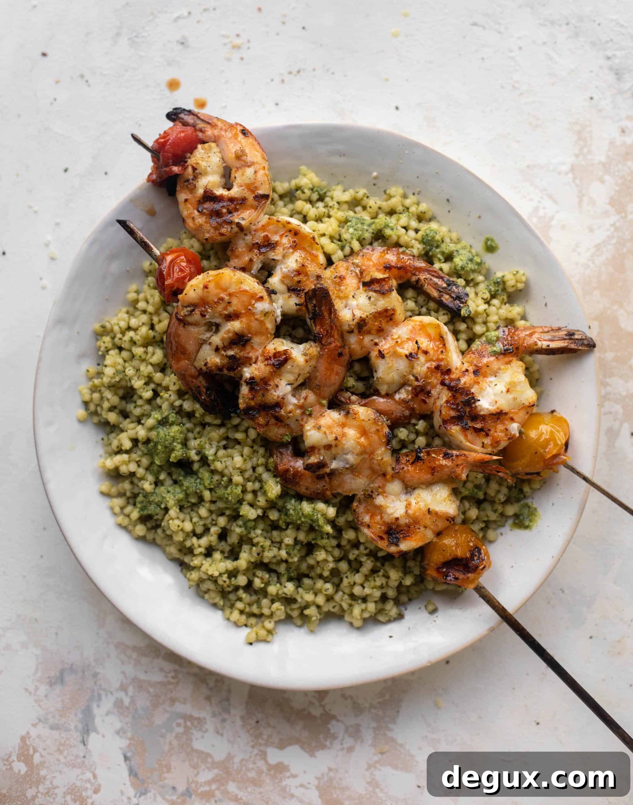Grilled Lemon Shrimp with Pesto Couscous Recipe 7 grilled lemon shrimp with pesto couscous