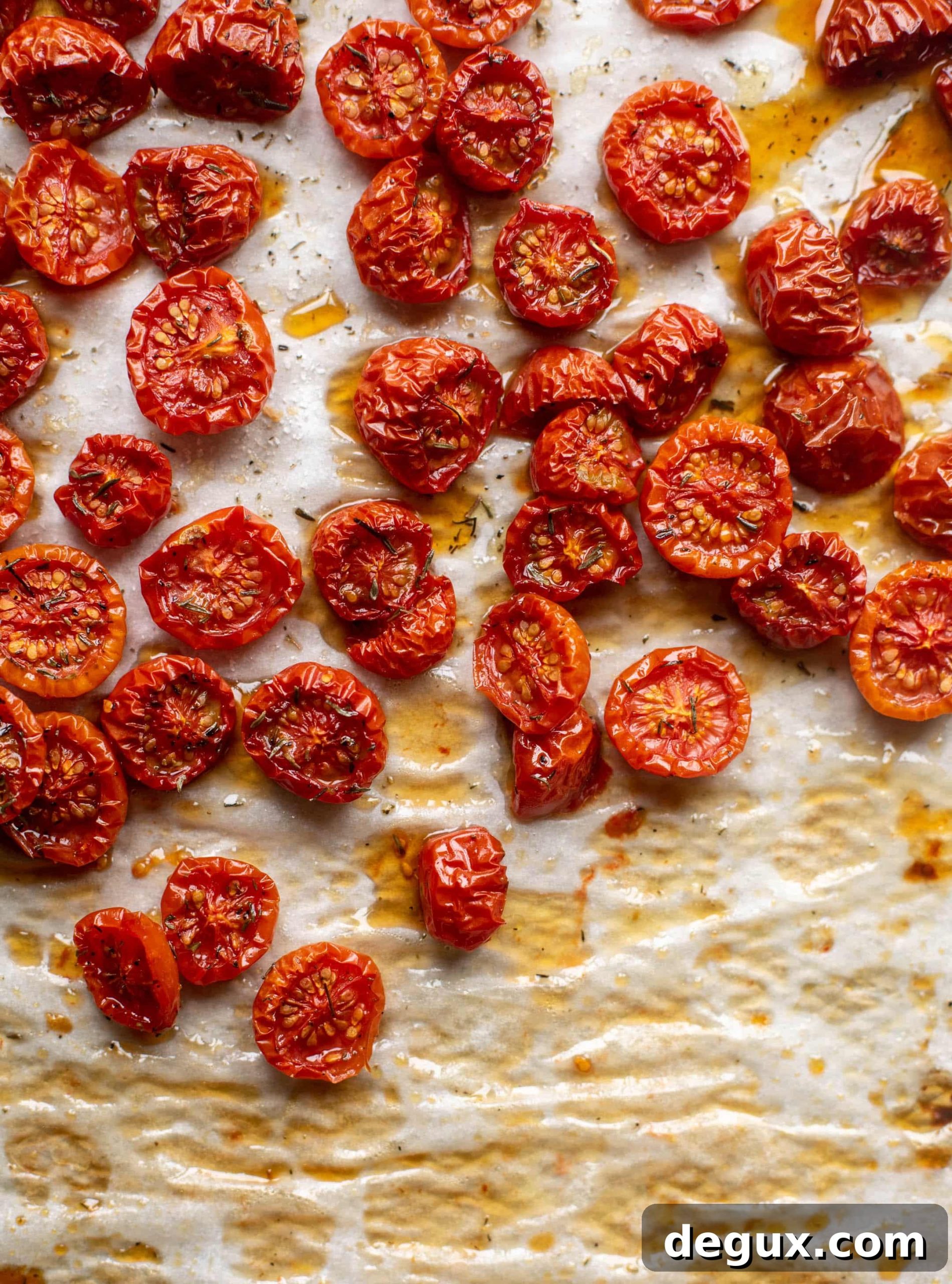 slow roasted hot honey tomatoes