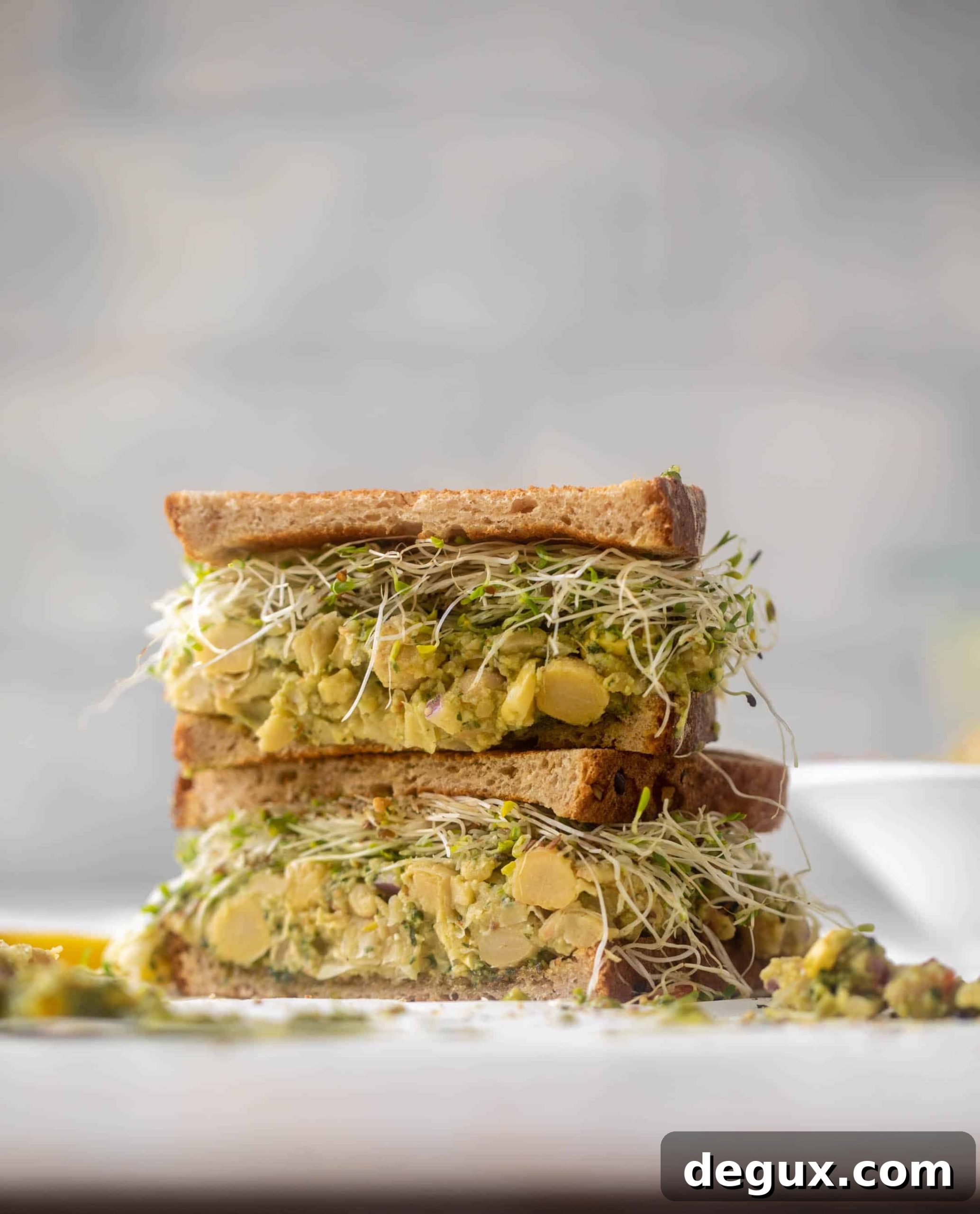 pesto smashed chickpea salad