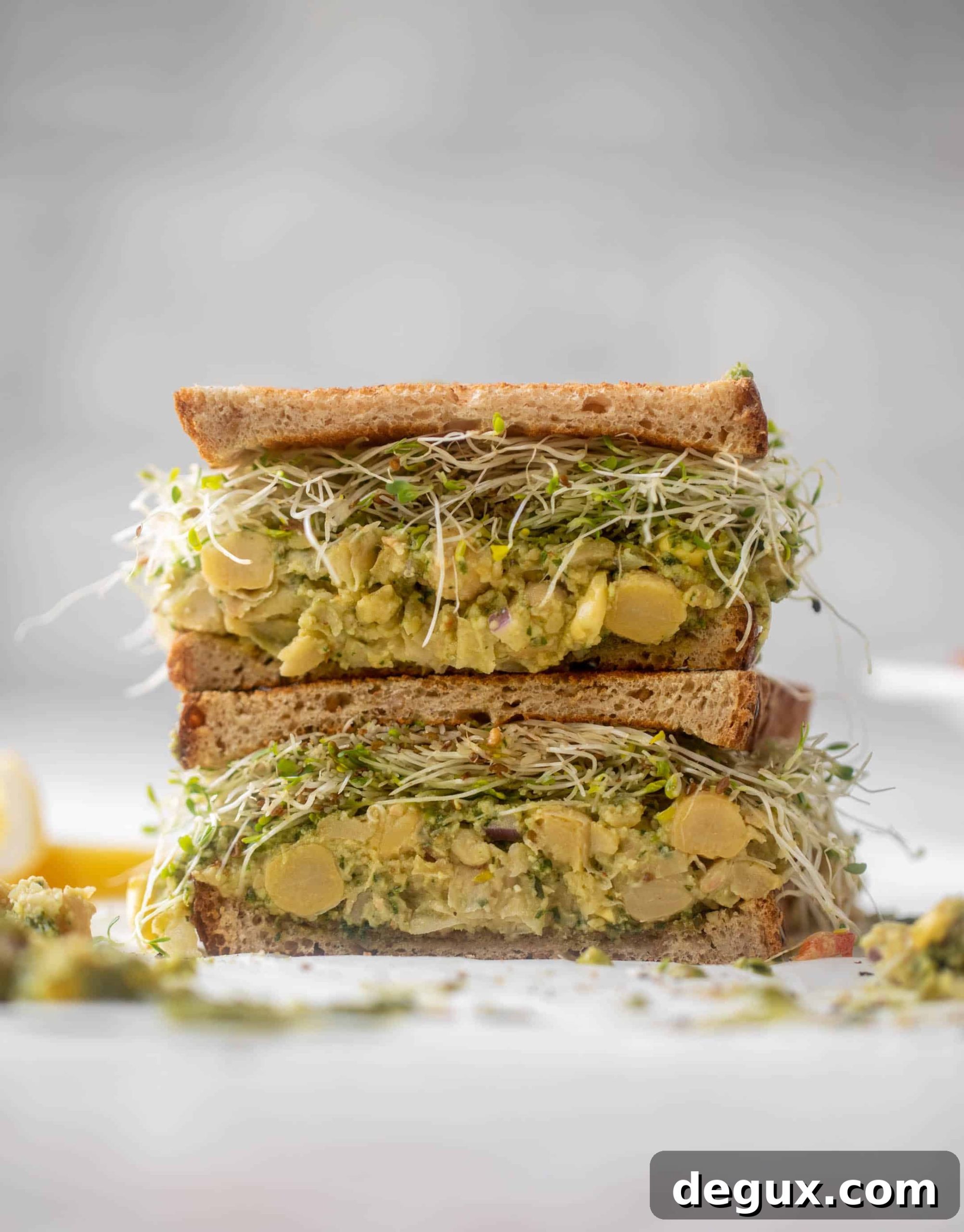 pesto smashed chickpea salad