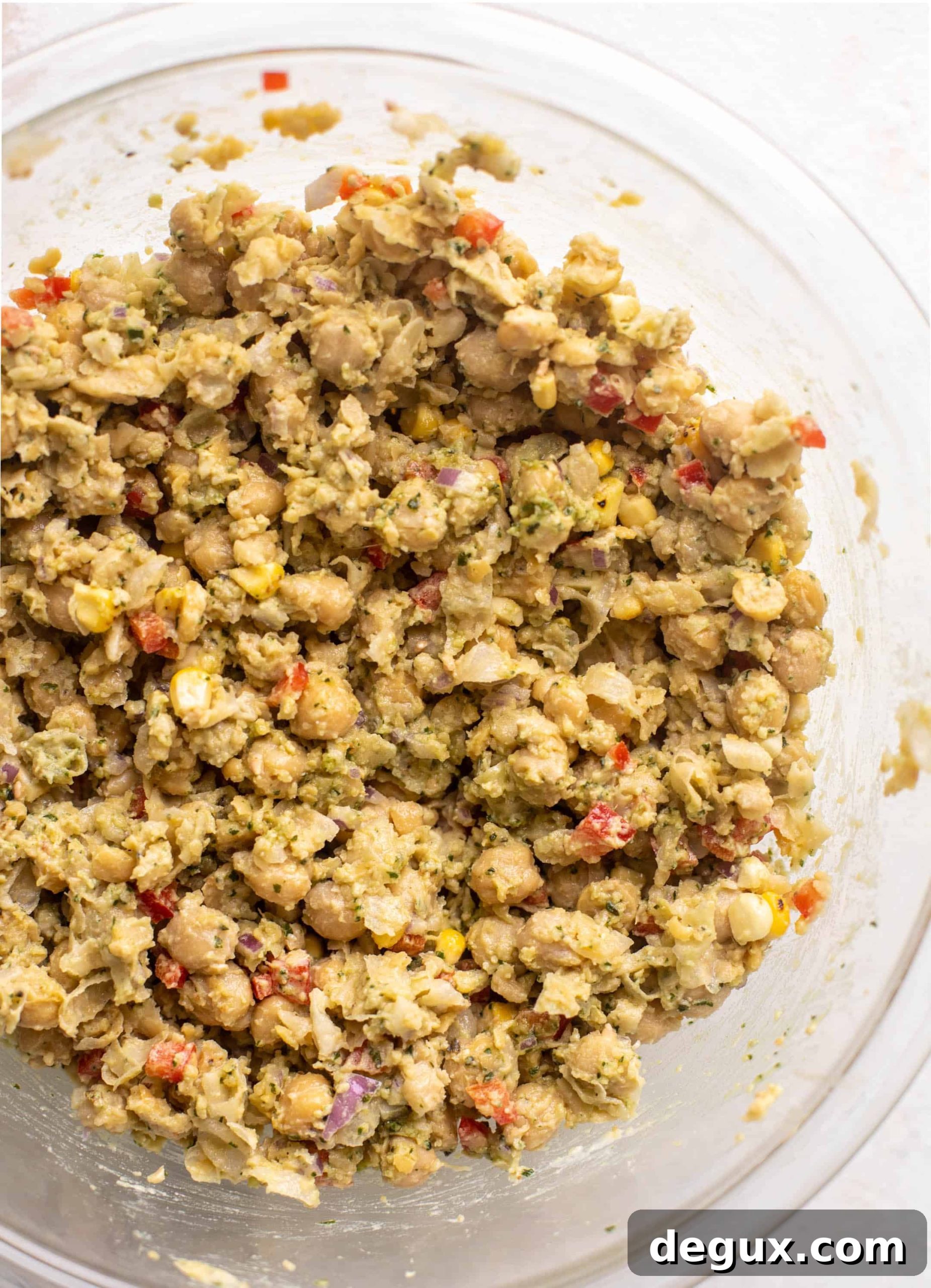 pesto smashed chickpea salad