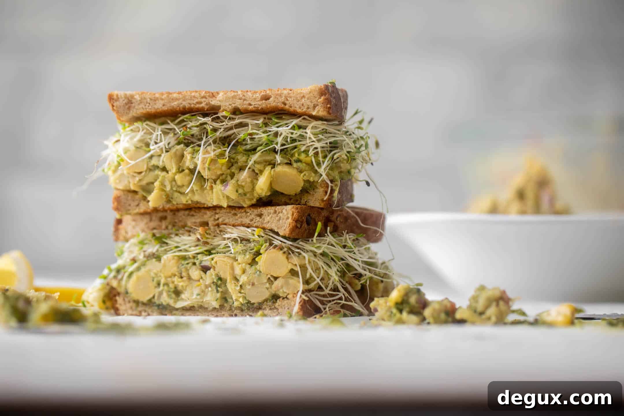 pesto smashed chickpea salad
