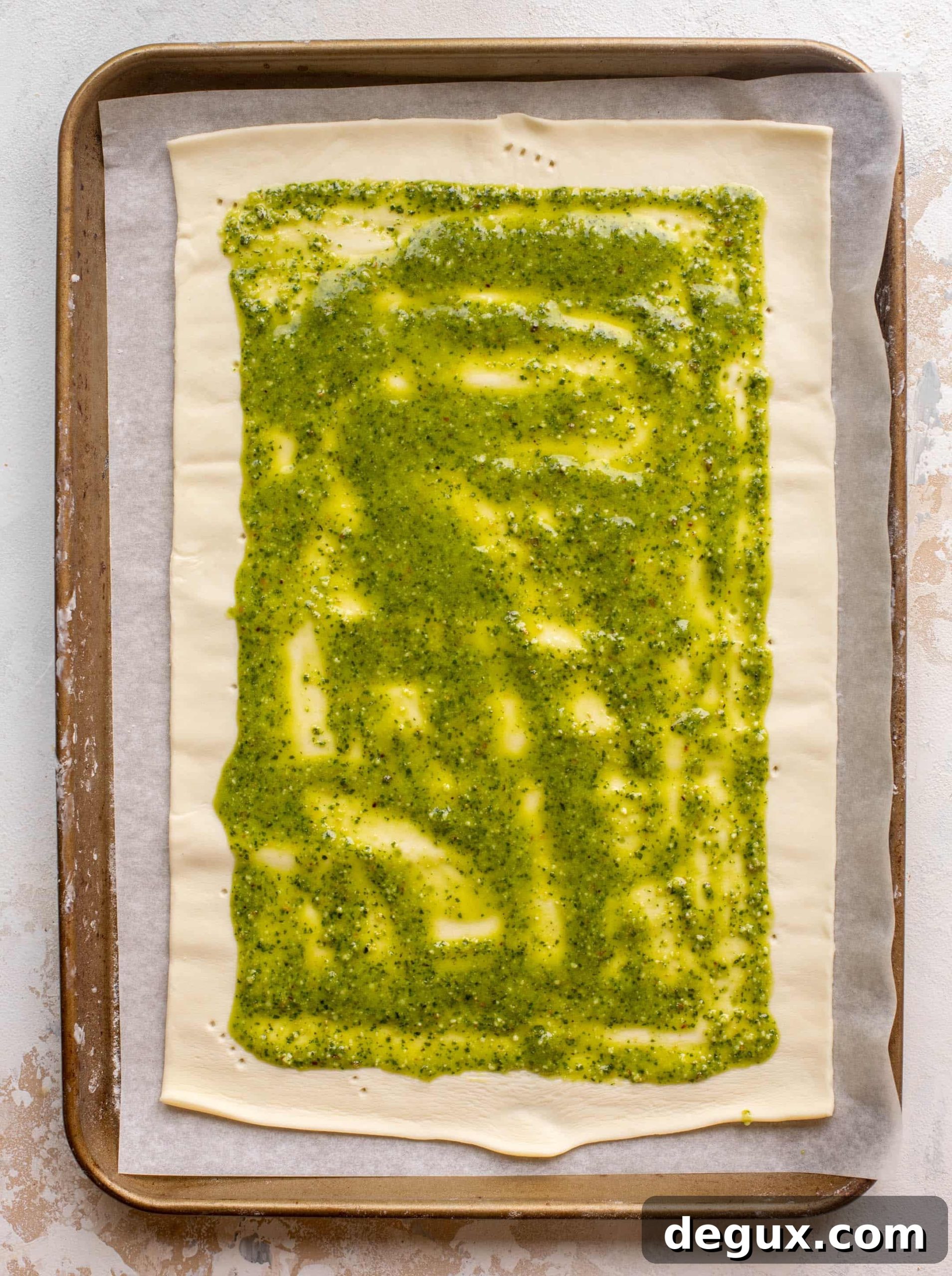 puff pastry with pesto