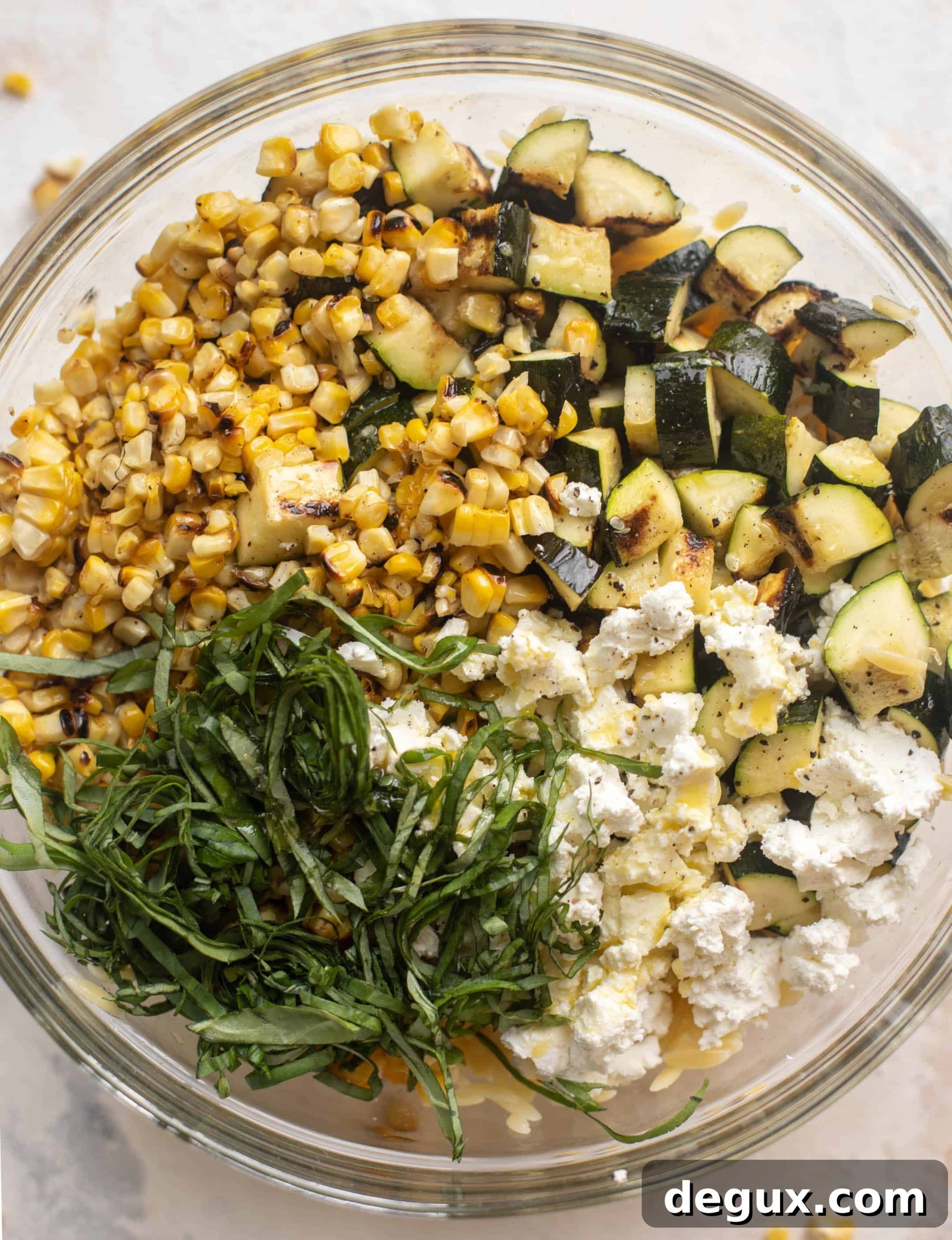 Grilled Zucchini & Corn Orzo Salad with Lemon Herb Dressing 7 grilled zucchini corn orzo