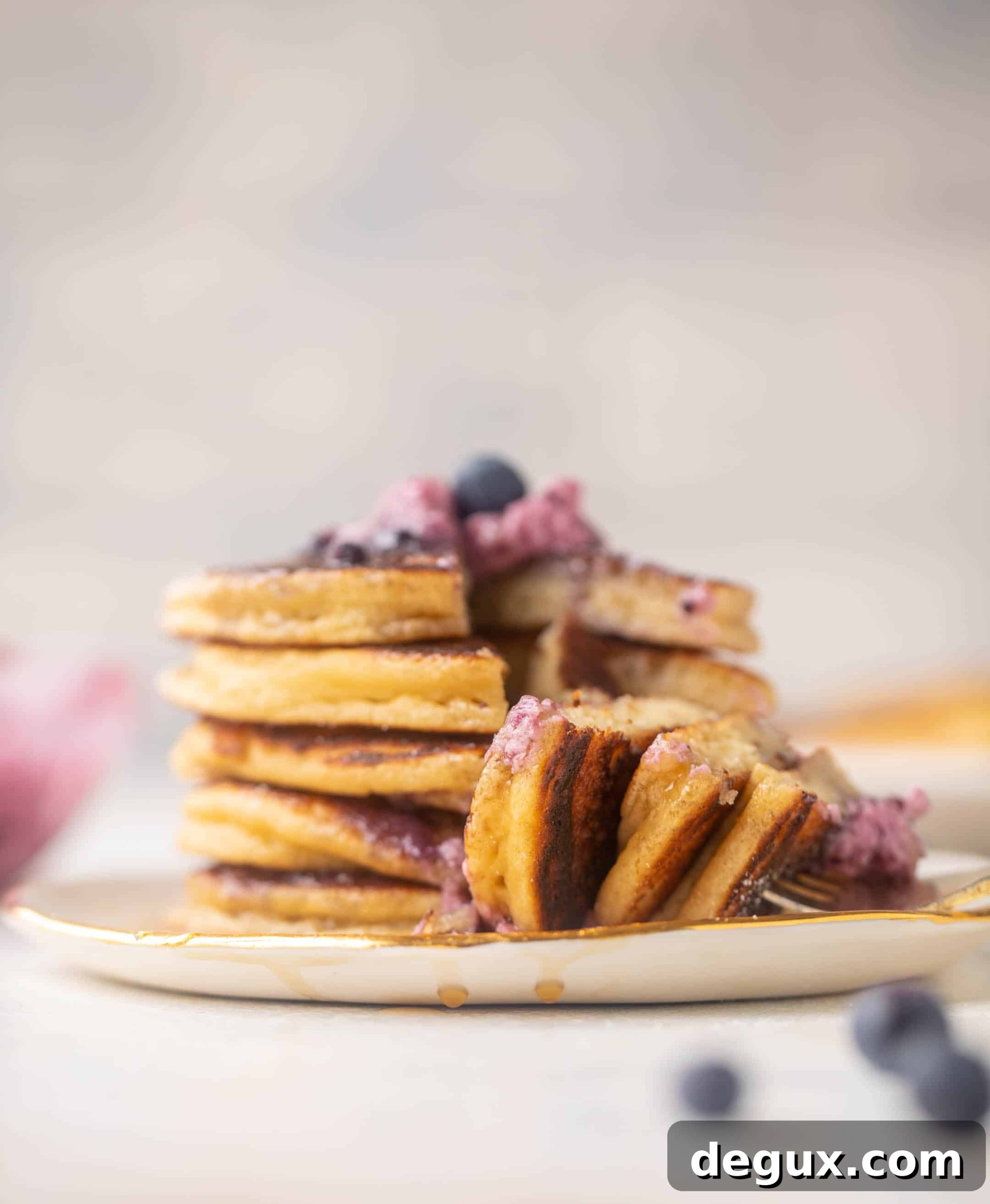 Ricotta Pancakes with Salted Blueberry Butter Recipe 2 ricotta pancakes with salted blueberry butter