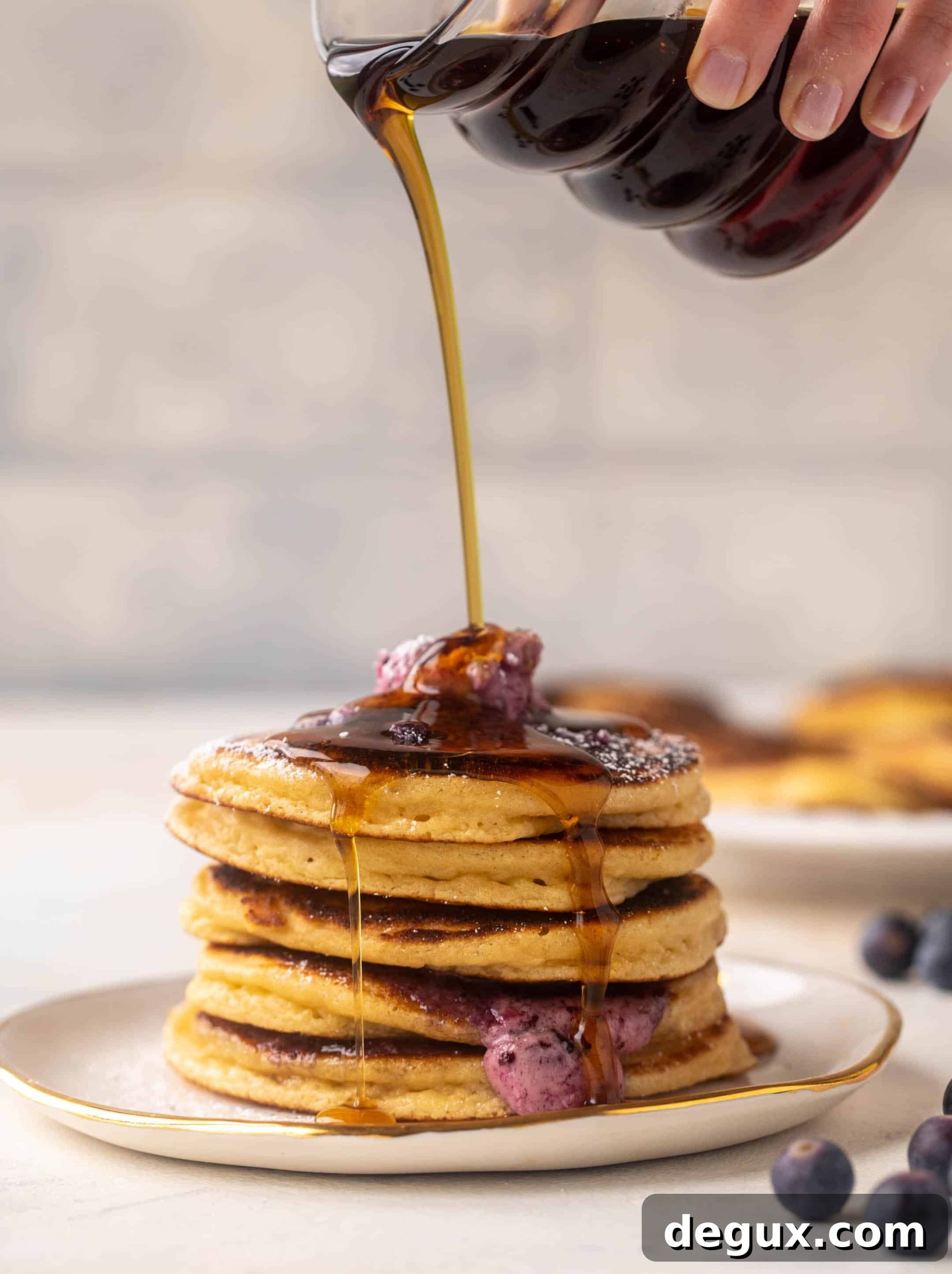 Ricotta Pancakes with Salted Blueberry Butter Recipe 5 ricotta pancakes with salted blueberry butter