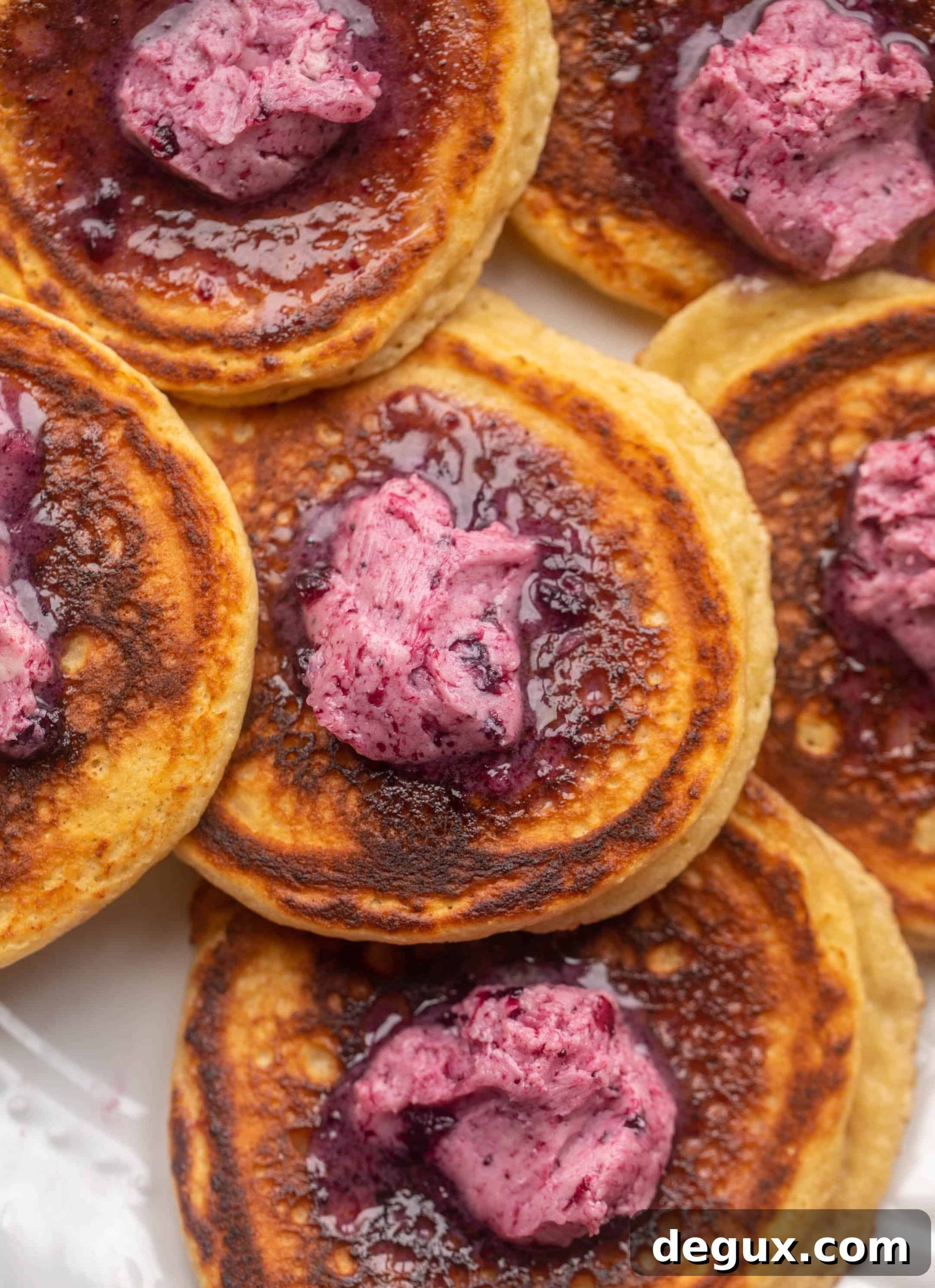Ricotta Pancakes with Salted Blueberry Butter Recipe 8 ricotta pancakes with salted blueberry butter
