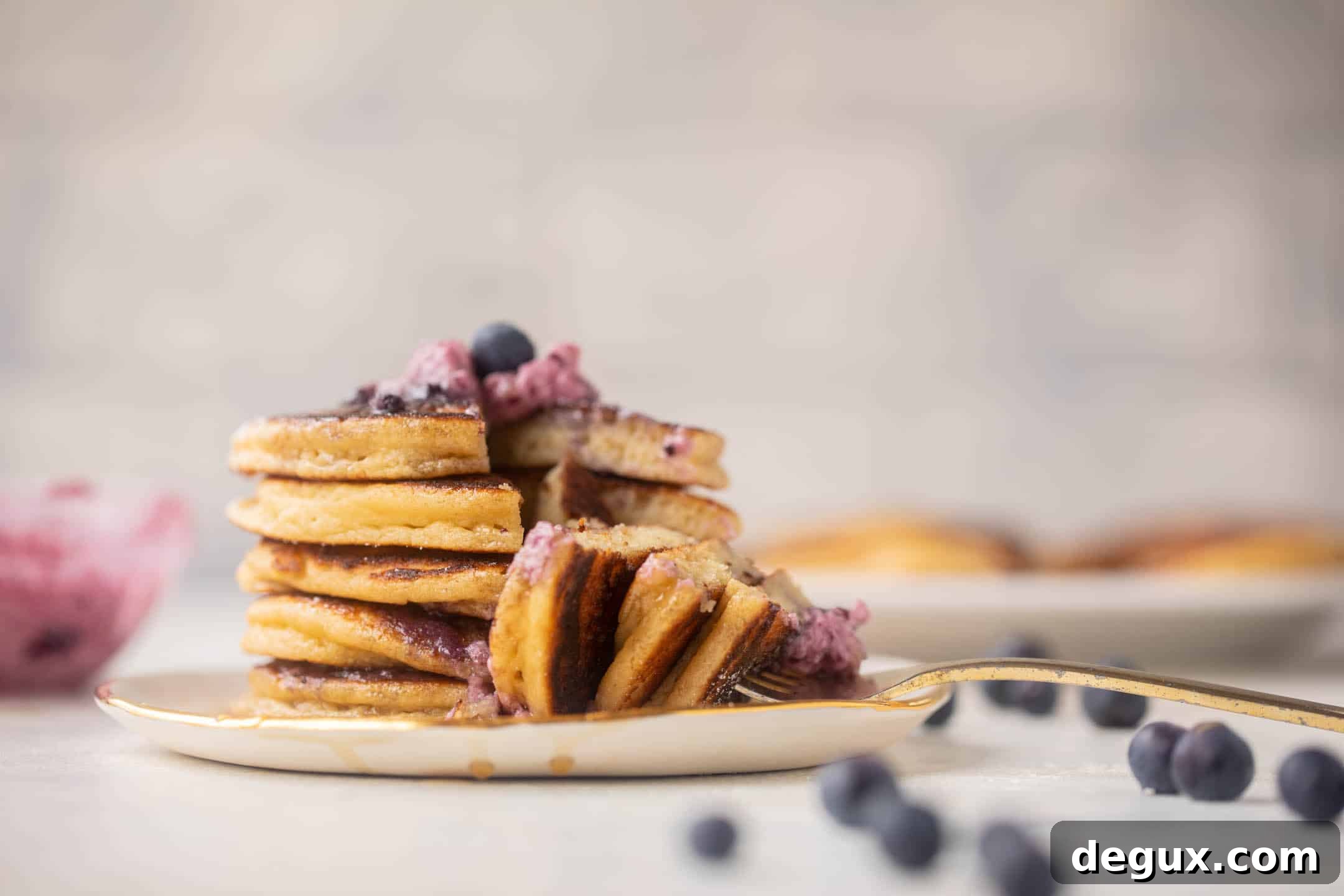 Ricotta Pancakes with Salted Blueberry Butter Recipe 9 ricotta pancakes with salted blueberry butter