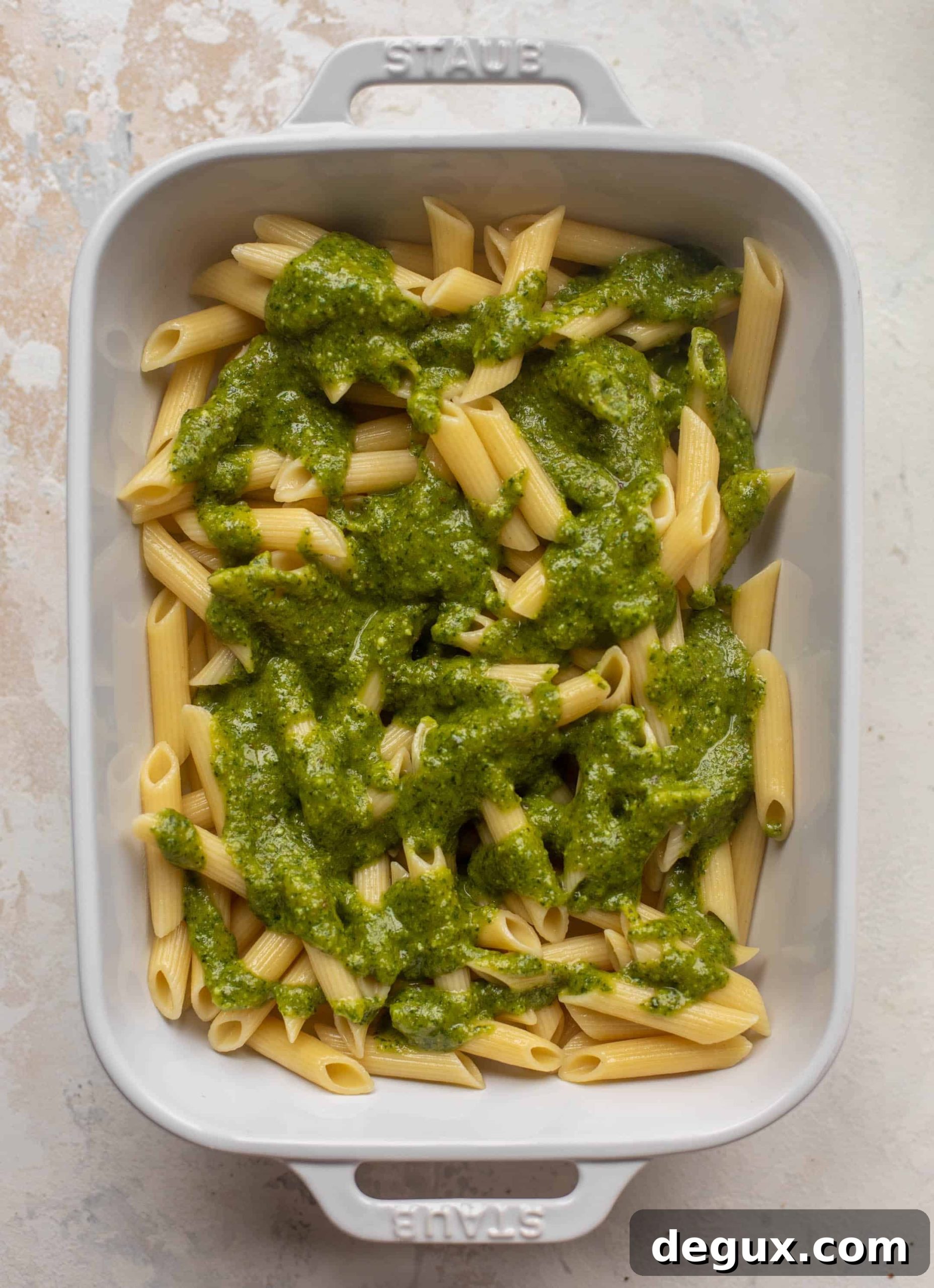 cheesy baked pesto pasta