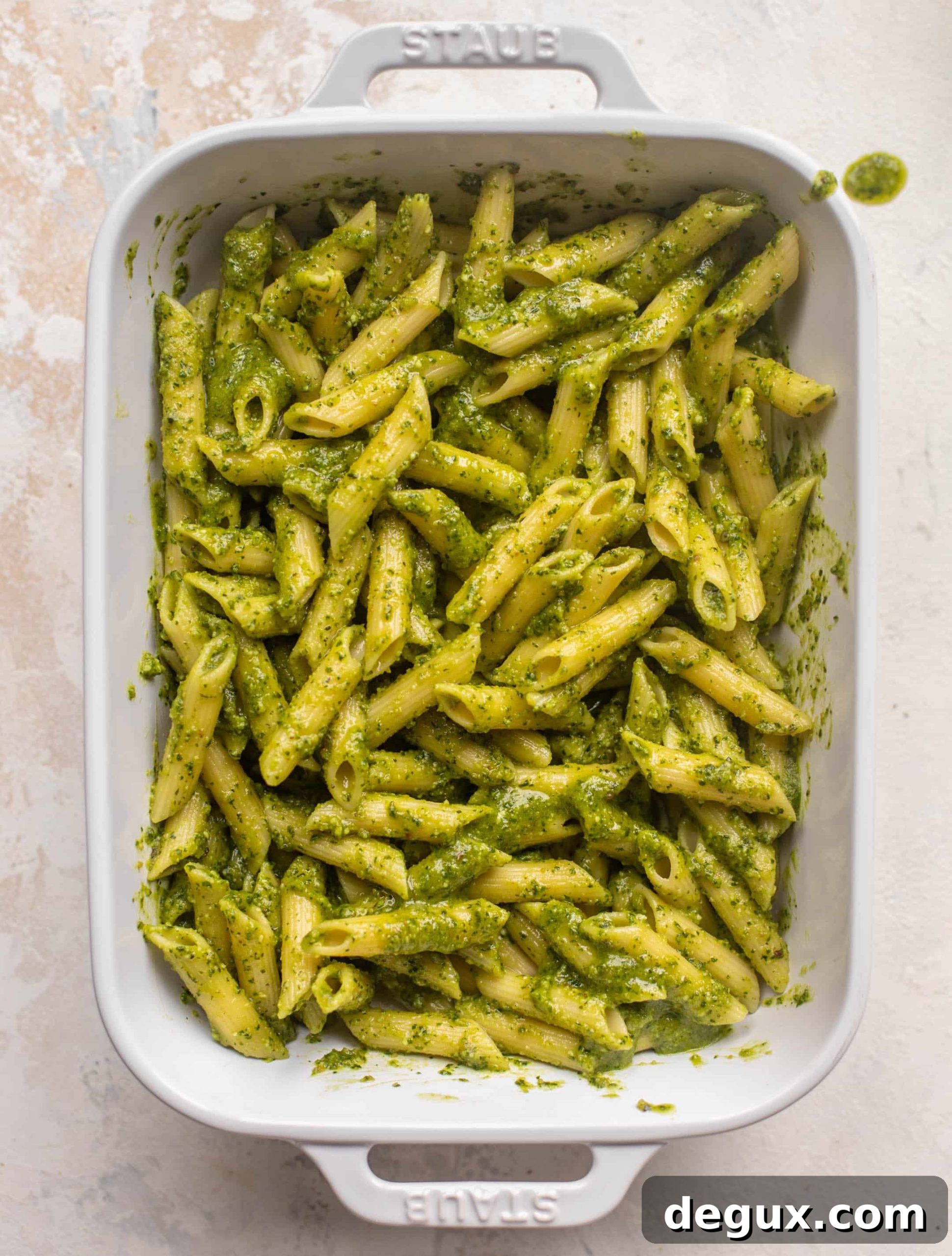 cheesy baked pesto pasta