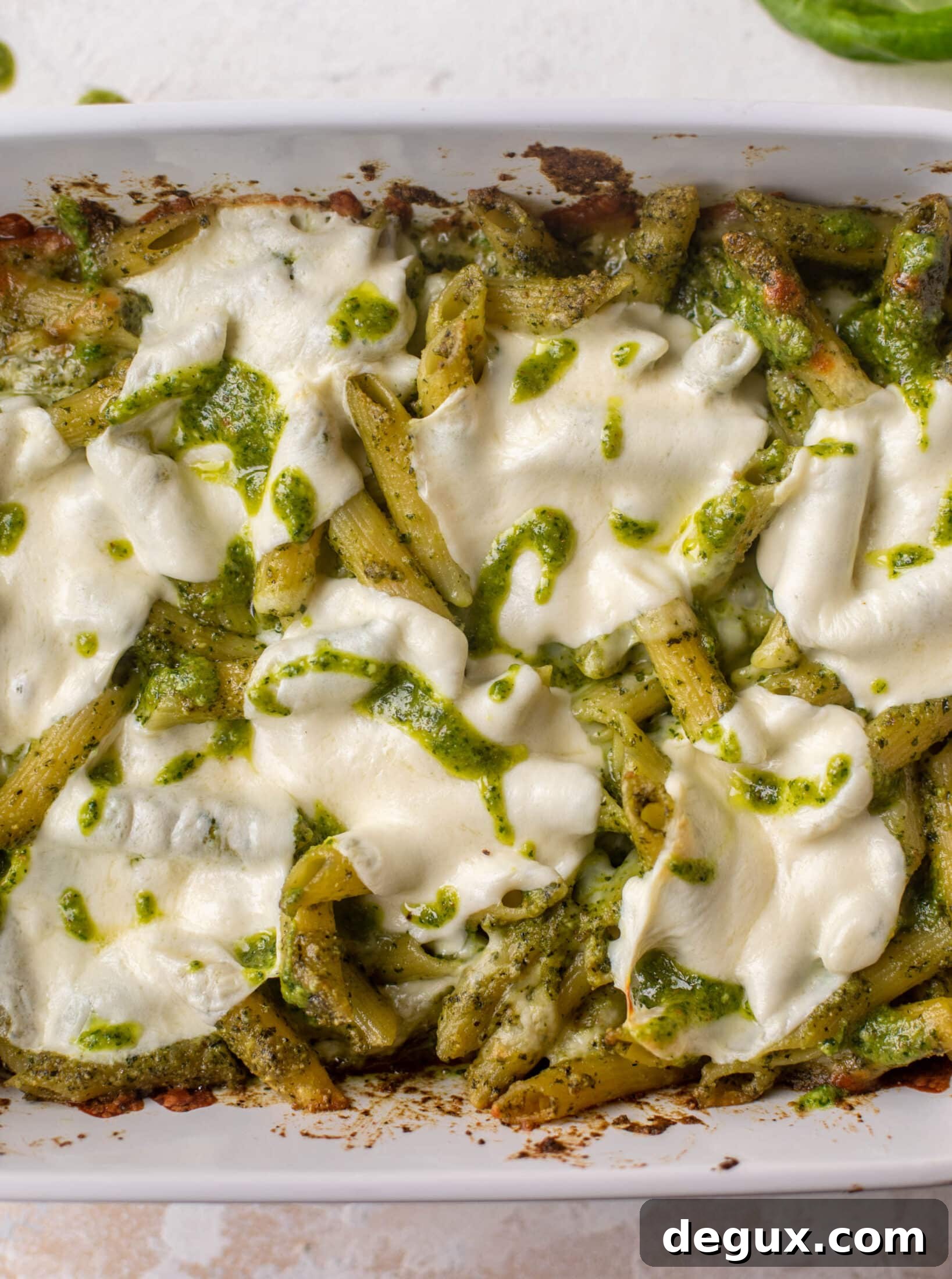 cheesy baked pesto pasta
