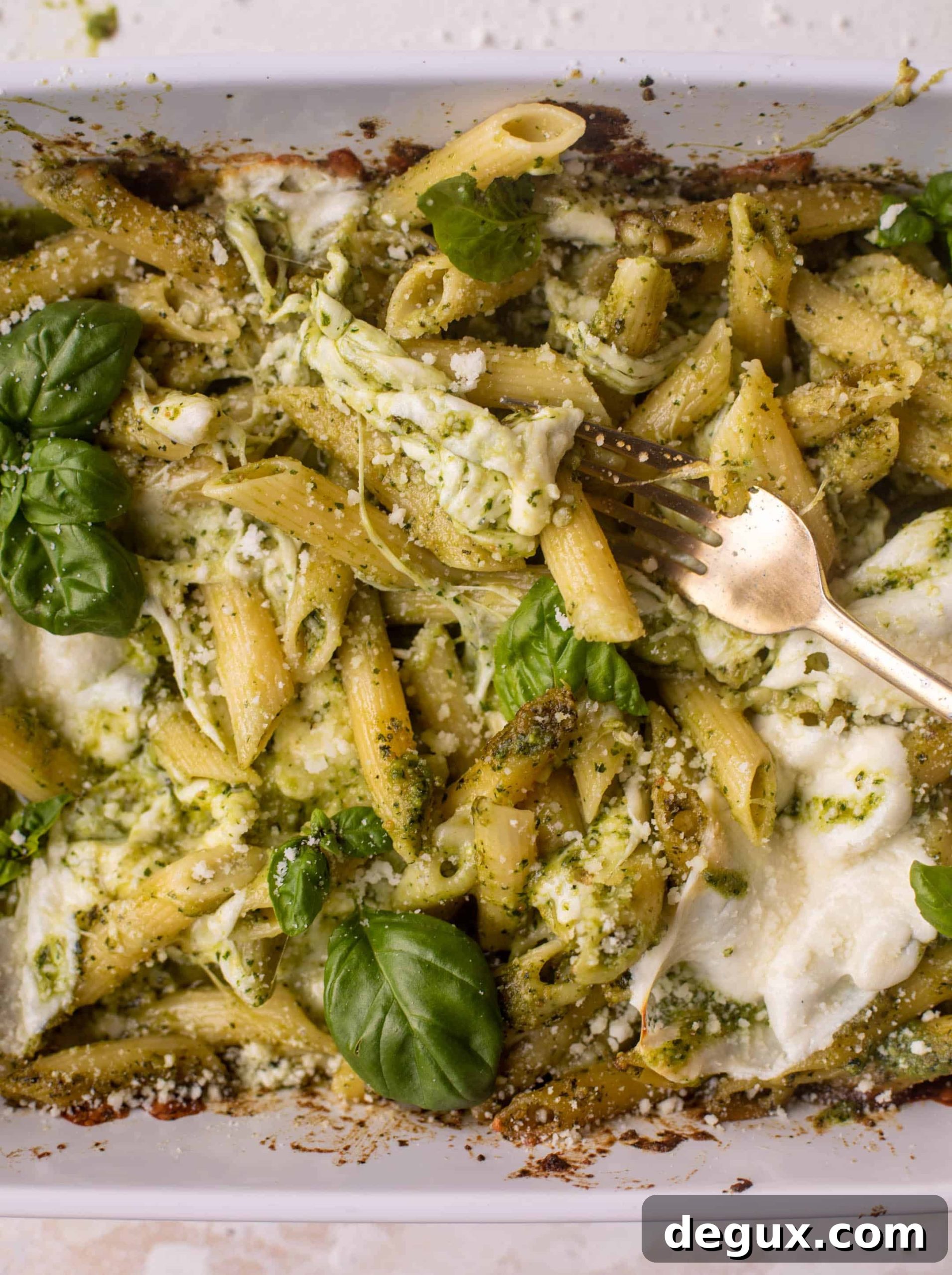 cheesy baked pesto pasta