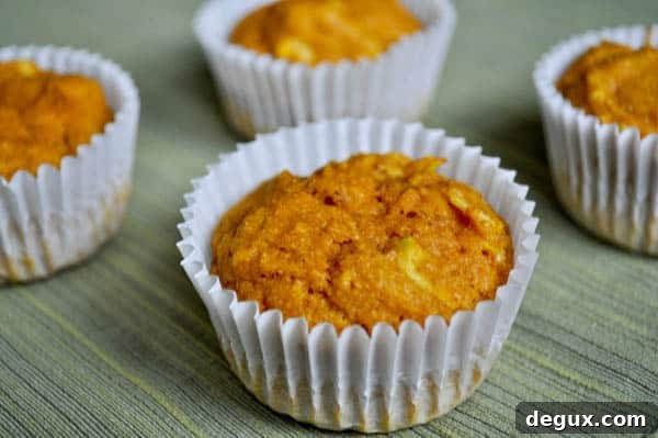 Pumpkin apple muffins on a plate