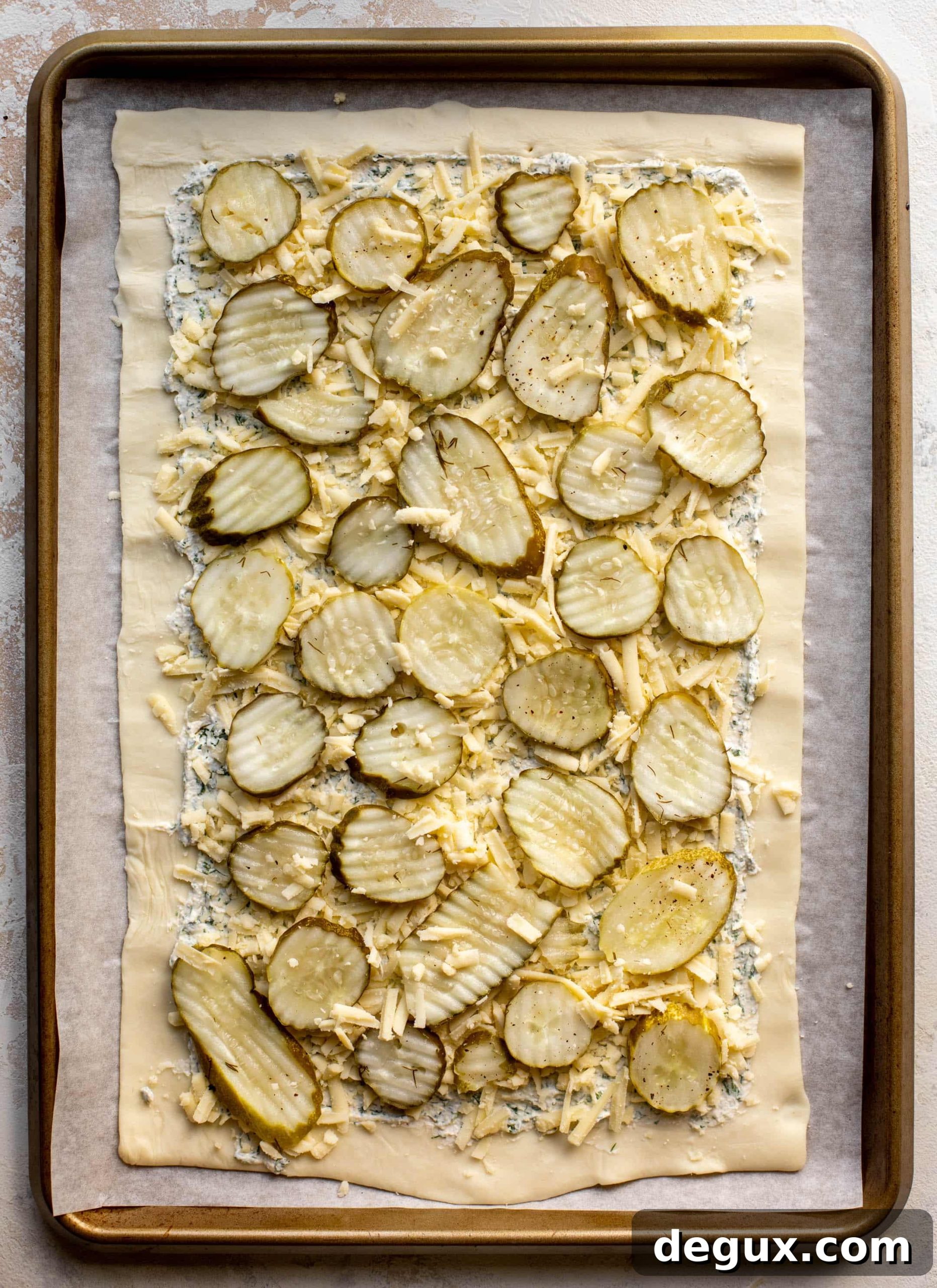 Pickle Lover’s Puff Pastry Pizza Drizzled with Hot Honey 3 pickle pizza