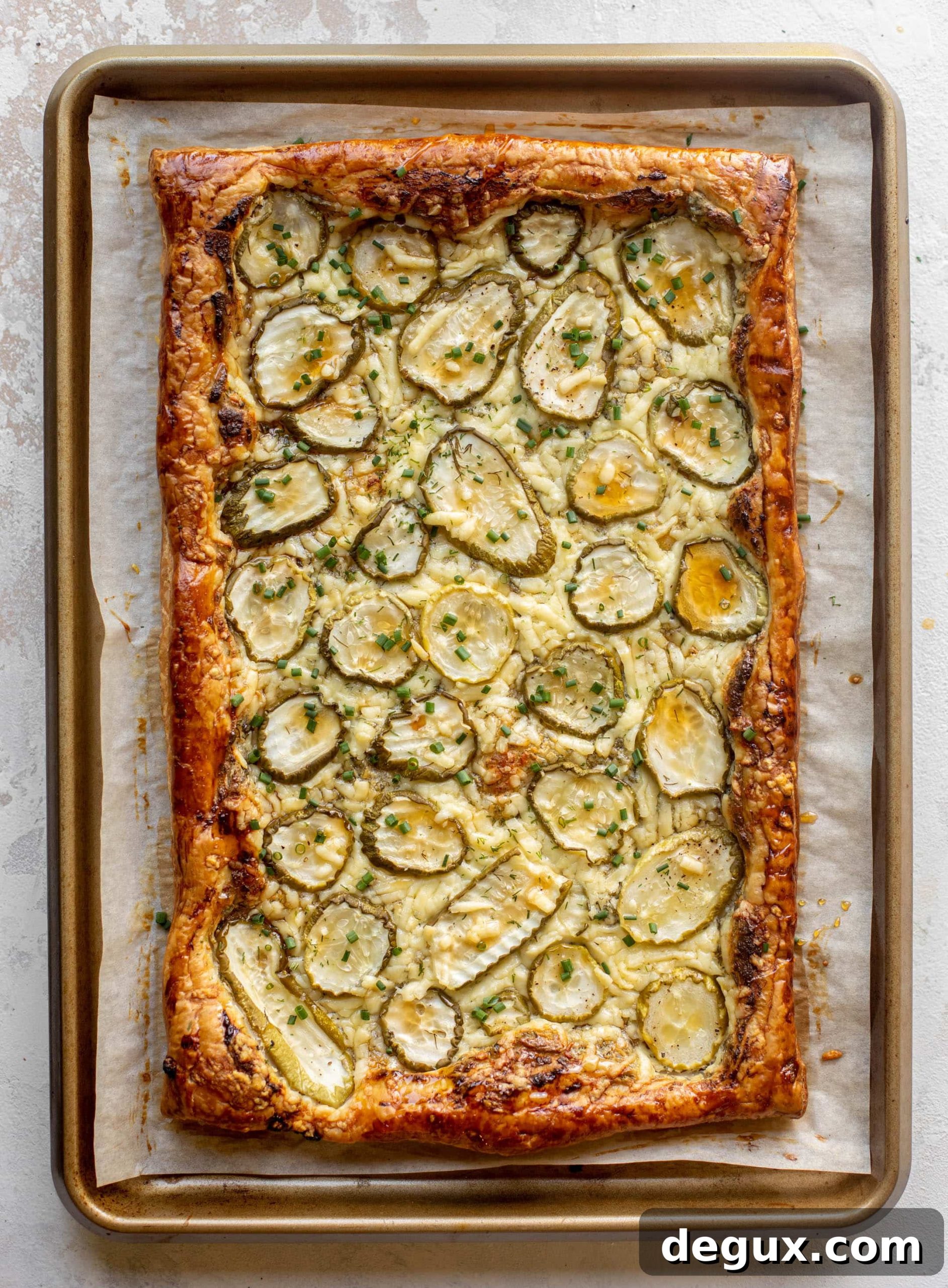 Pickle Lover’s Puff Pastry Pizza Drizzled with Hot Honey 4 pickle pizza