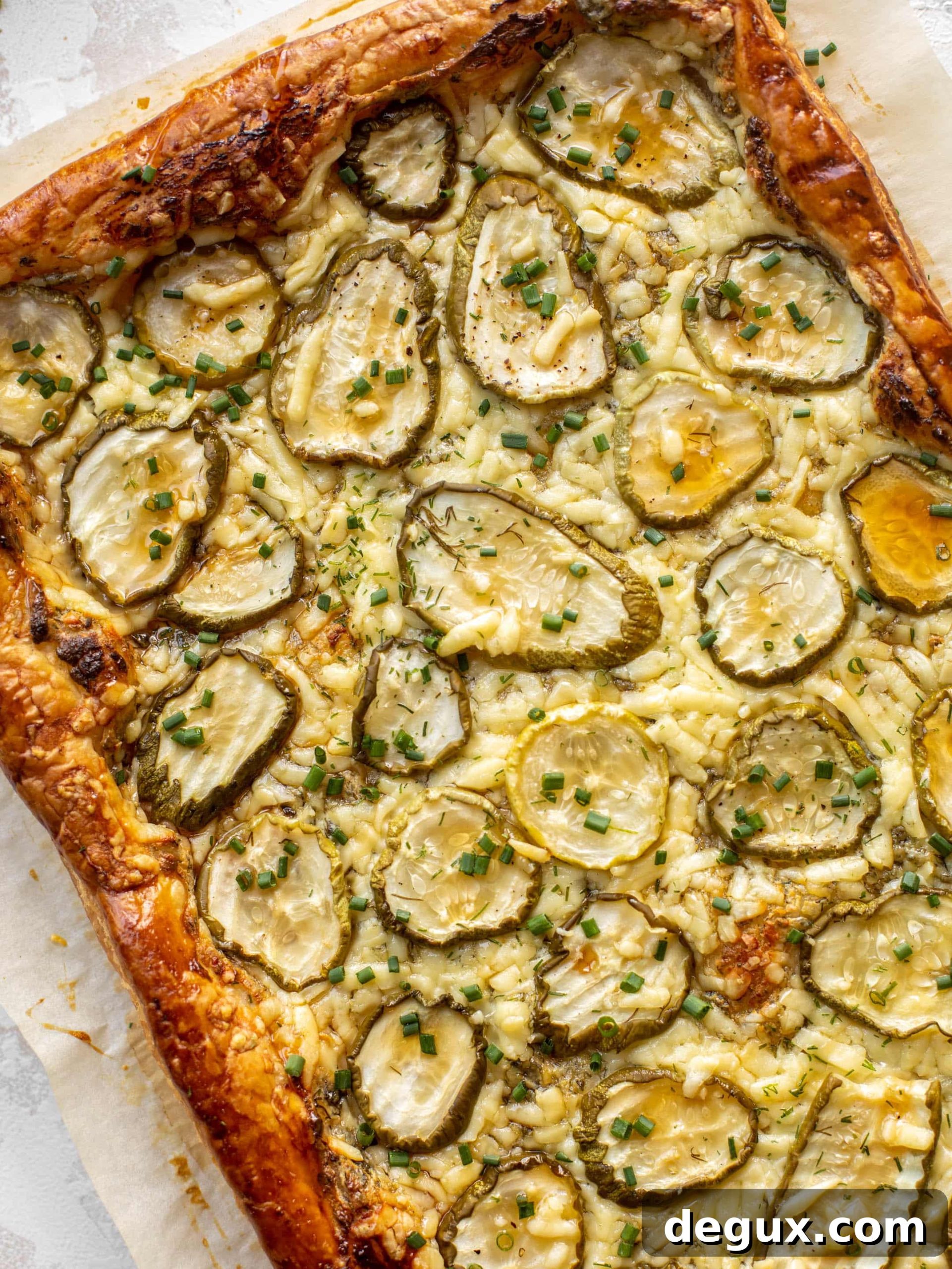 Pickle Lover’s Puff Pastry Pizza Drizzled with Hot Honey 5 pickle puff pastry pizza with hot honey