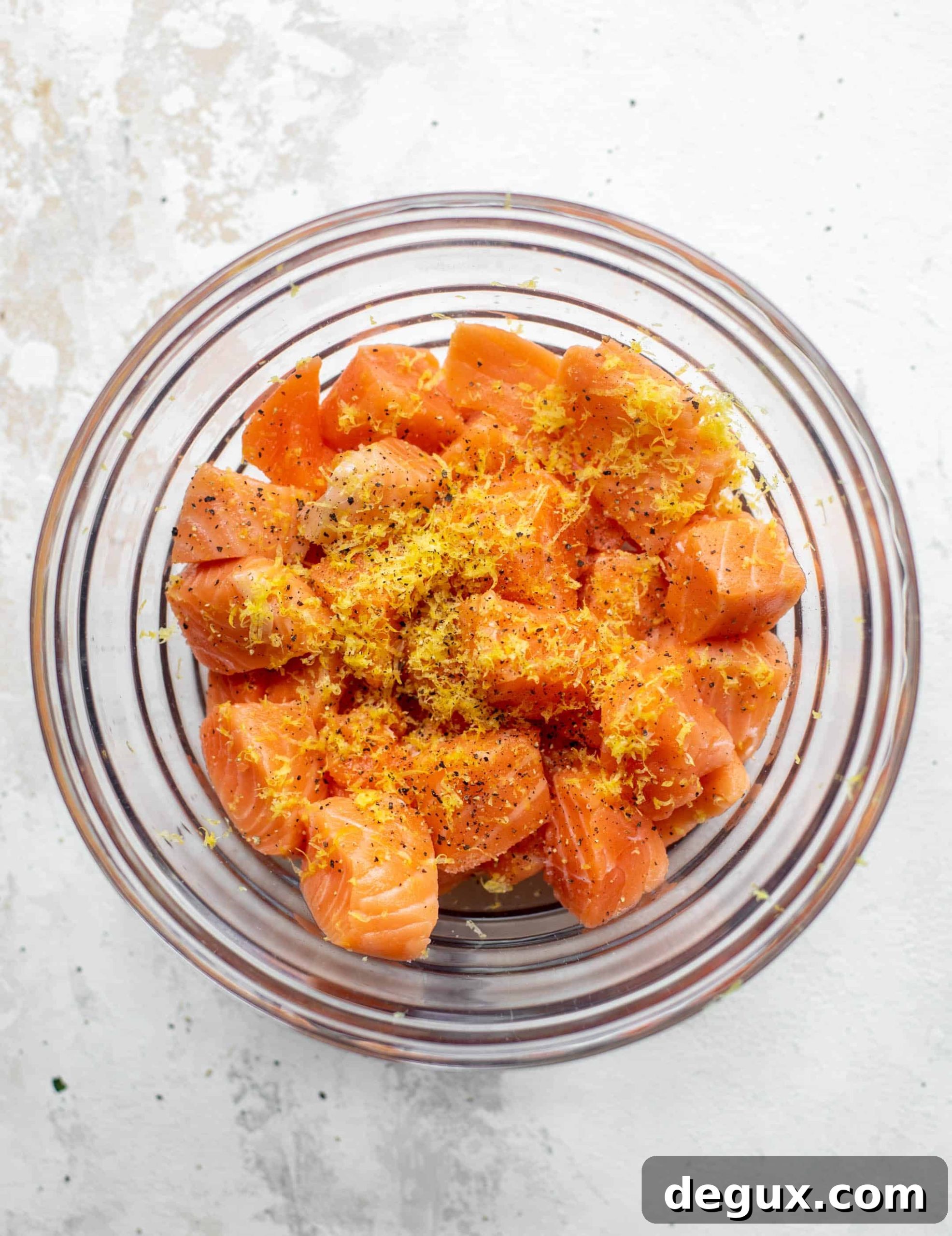 salmon with lemon zest