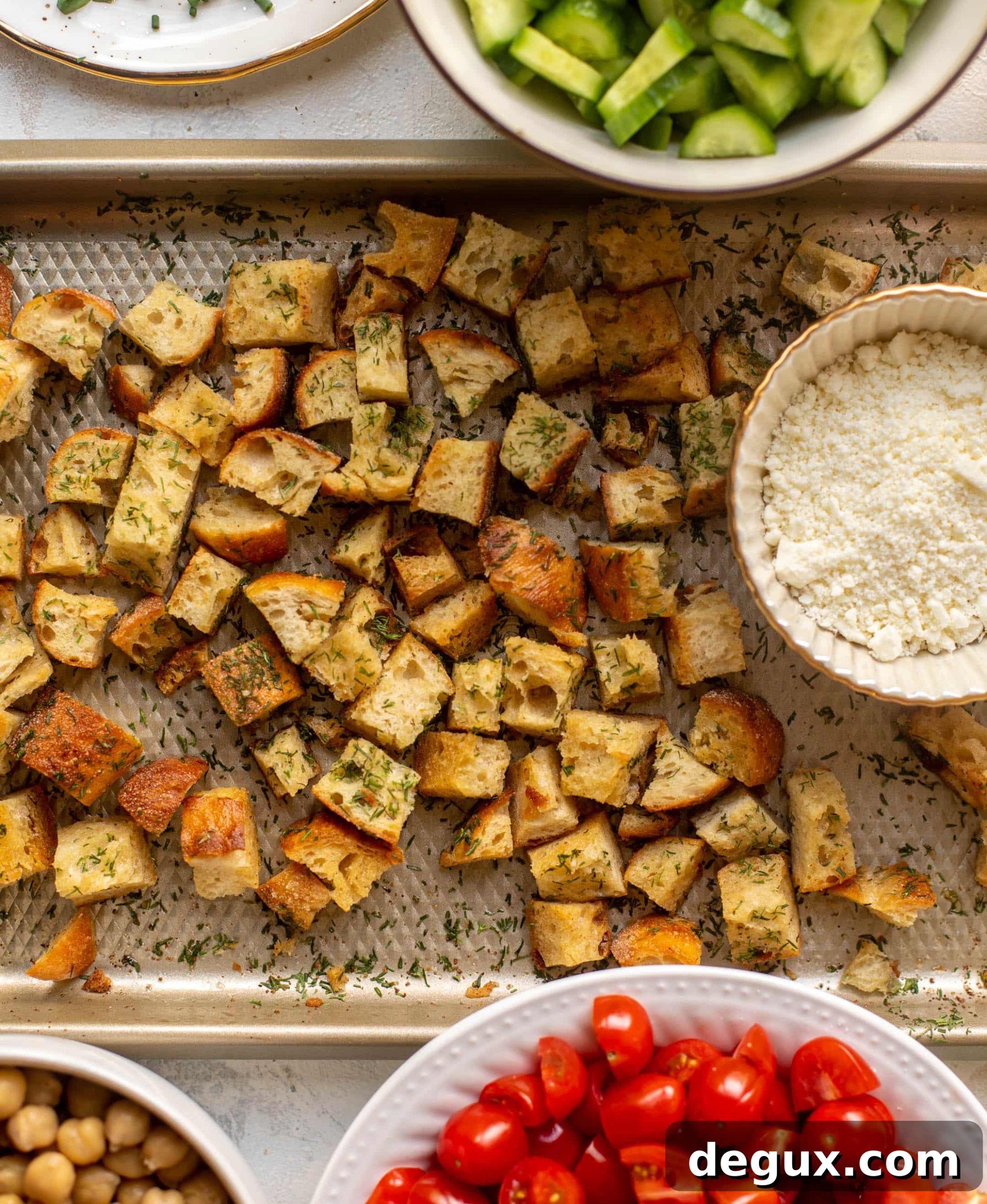 Chickpea Salad Bowl with Dill Croutons and Lemon Vinaigrette 5 chickpea salad bowl with dilly croutons