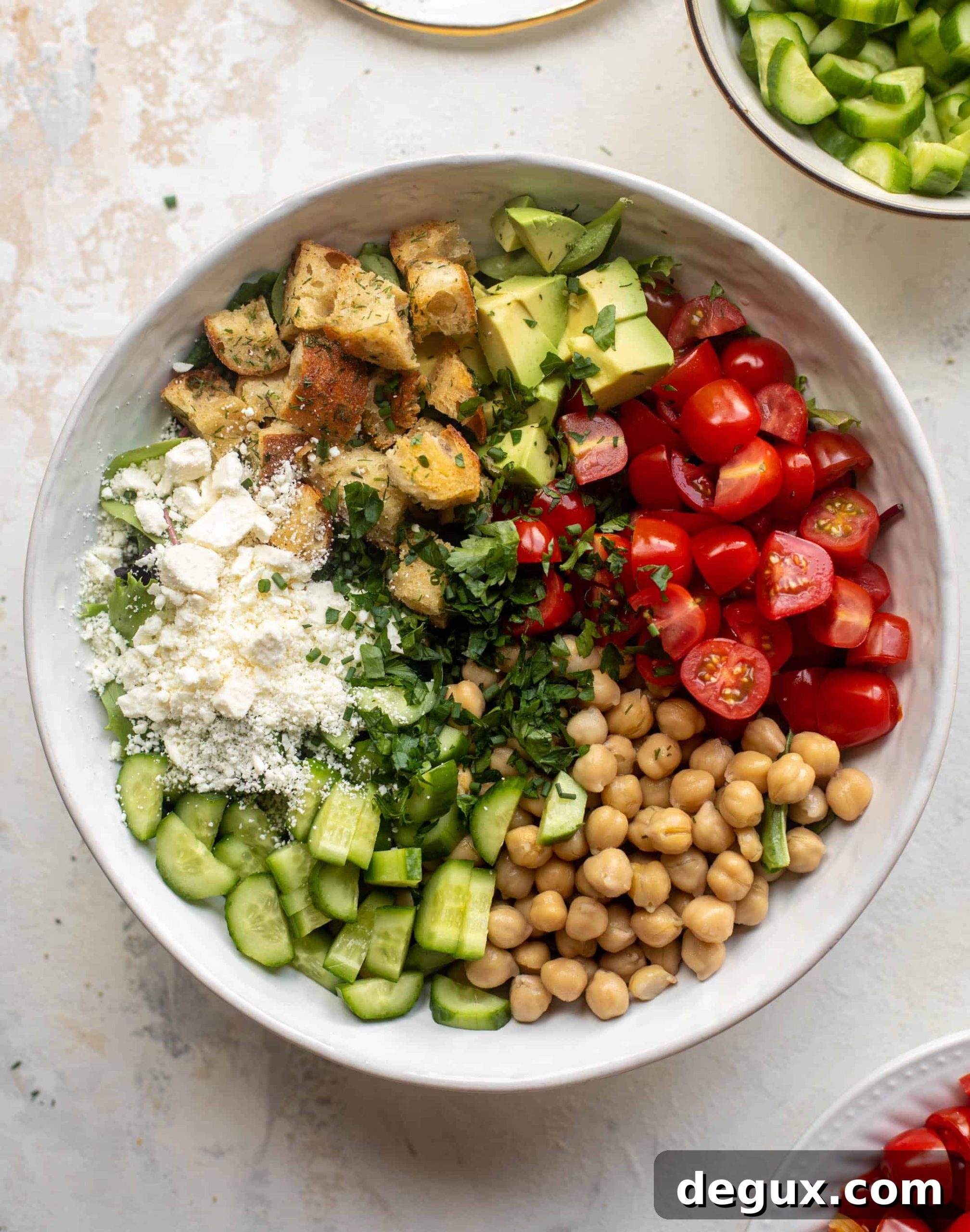 Chickpea Salad Bowl with Dill Croutons and Lemon Vinaigrette 7 chickpea salad bowl with dilly croutons