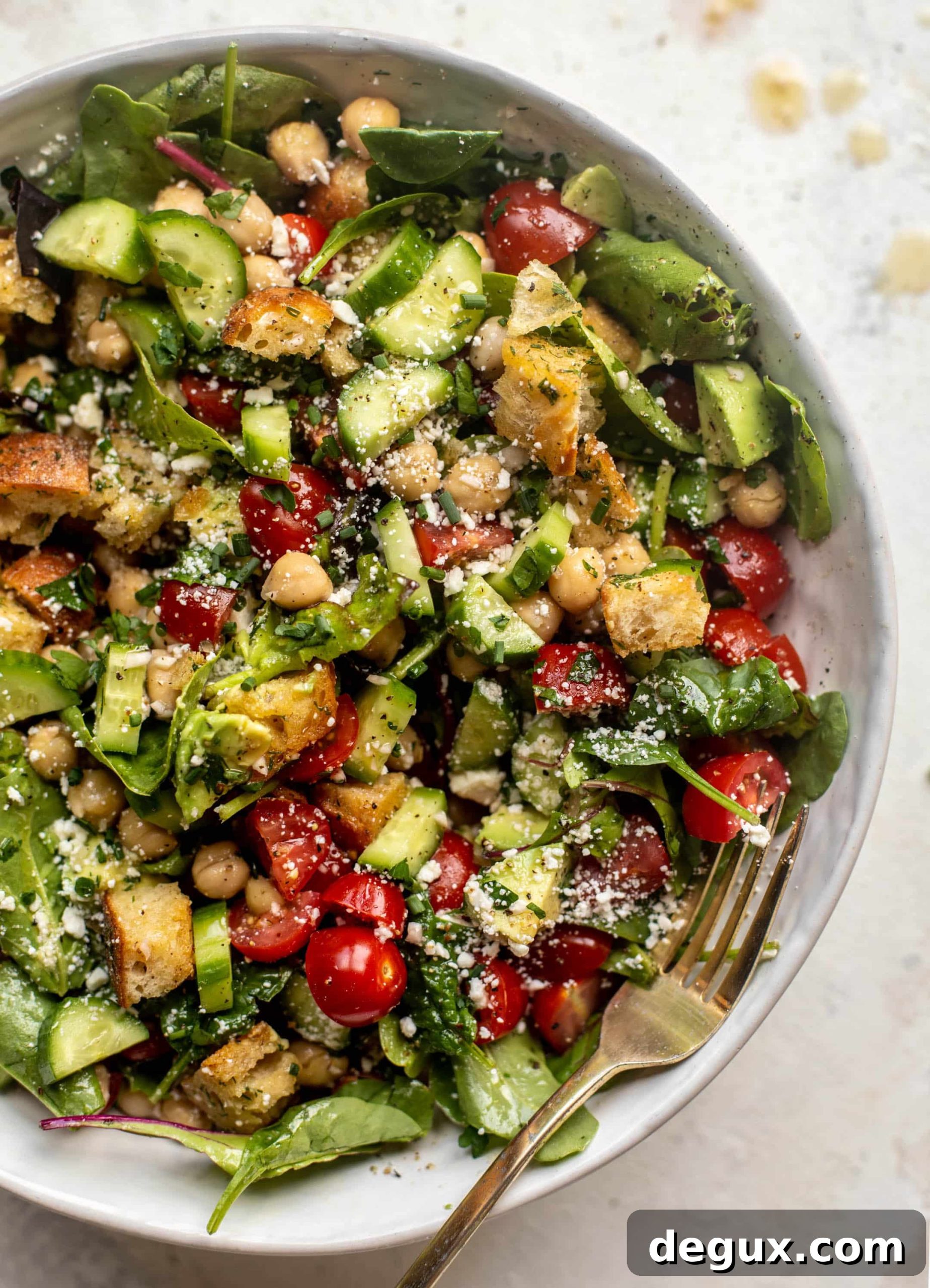 Chickpea Salad Bowl with Dill Croutons and Lemon Vinaigrette 10 chickpea salad bowl with dilly croutons