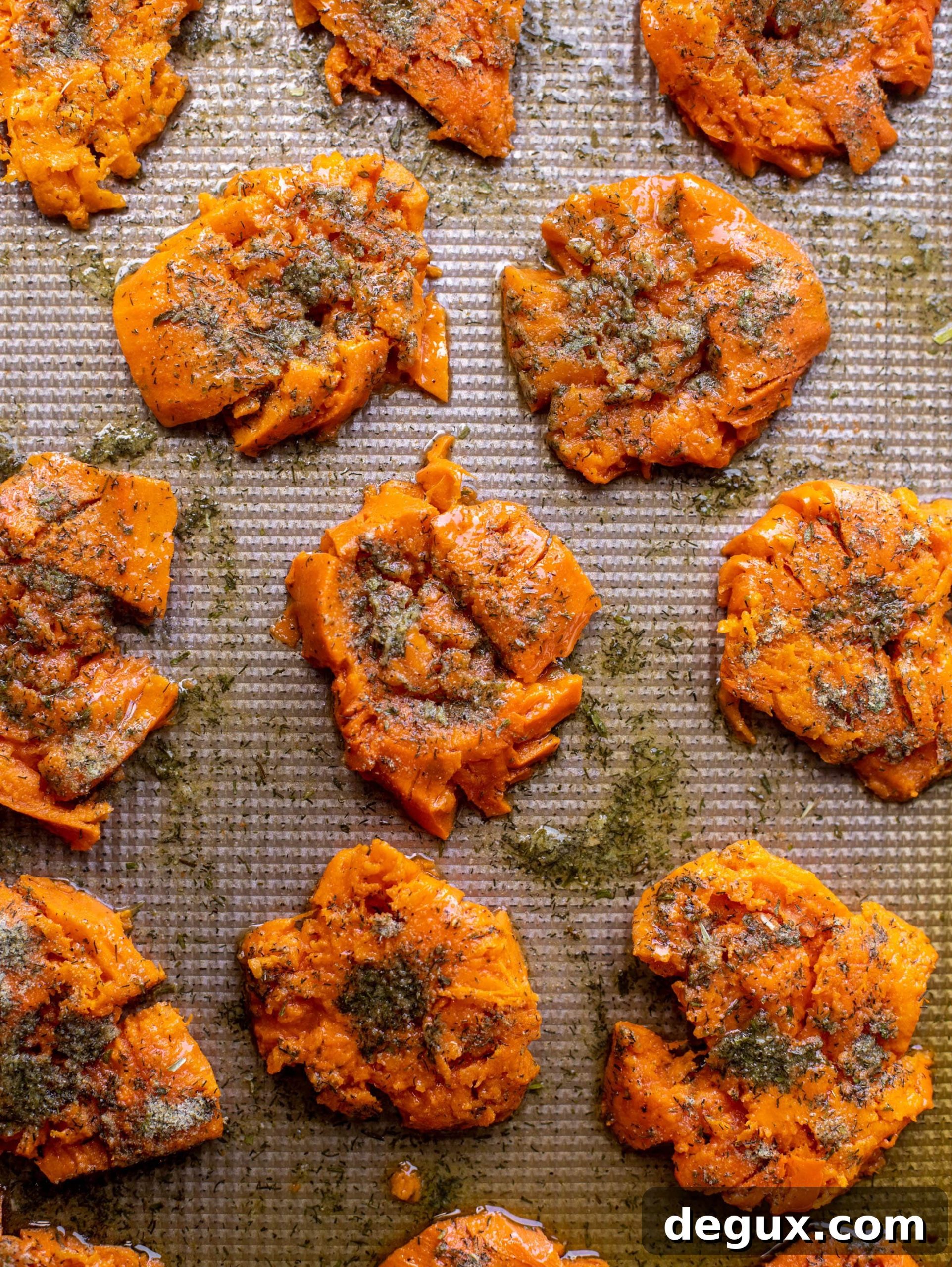 ranch smashed sweet potatoes