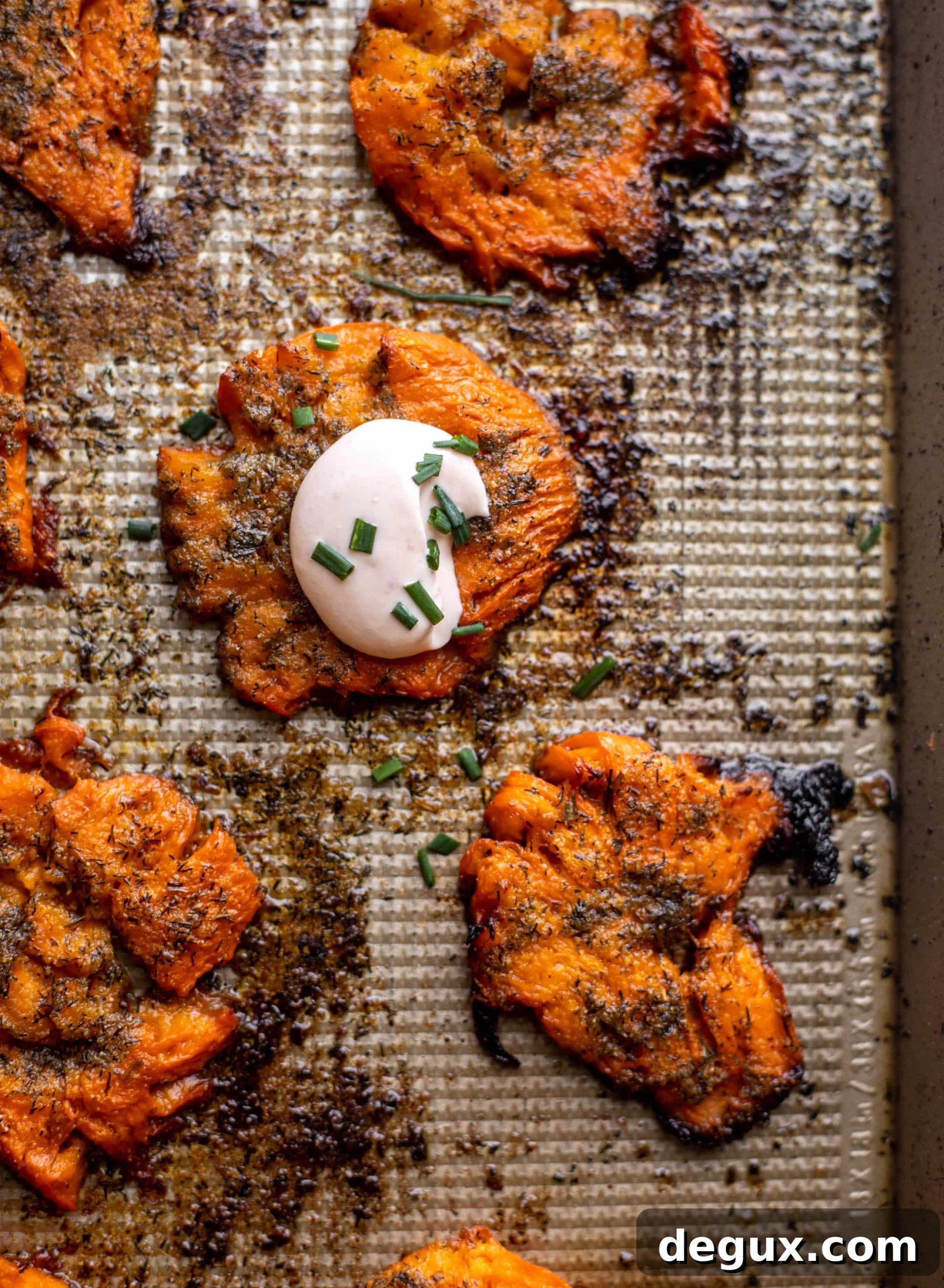 ranch smashed sweet potatoes