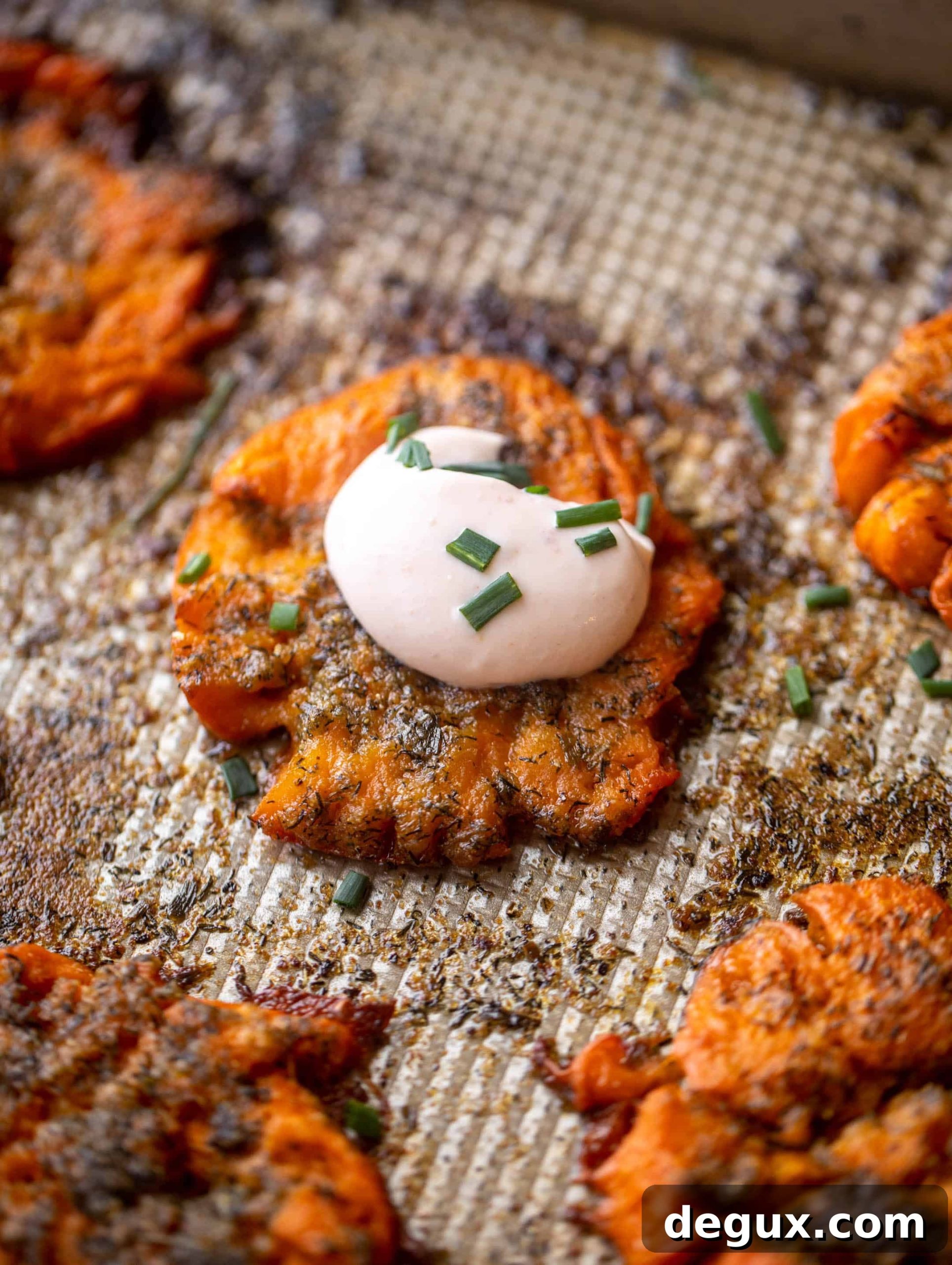 ranch smashed sweet potatoes