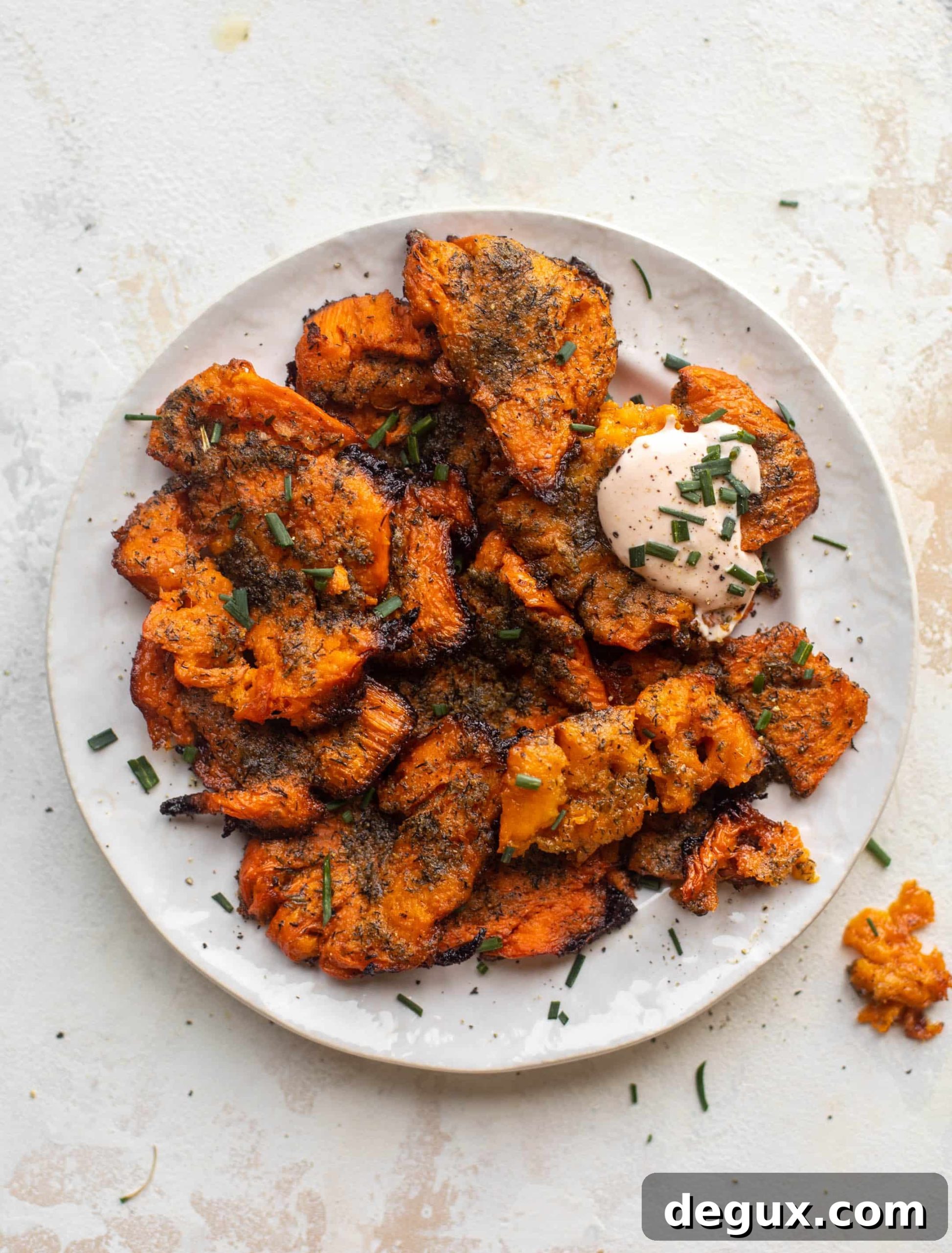 ranch smashed sweet potatoes