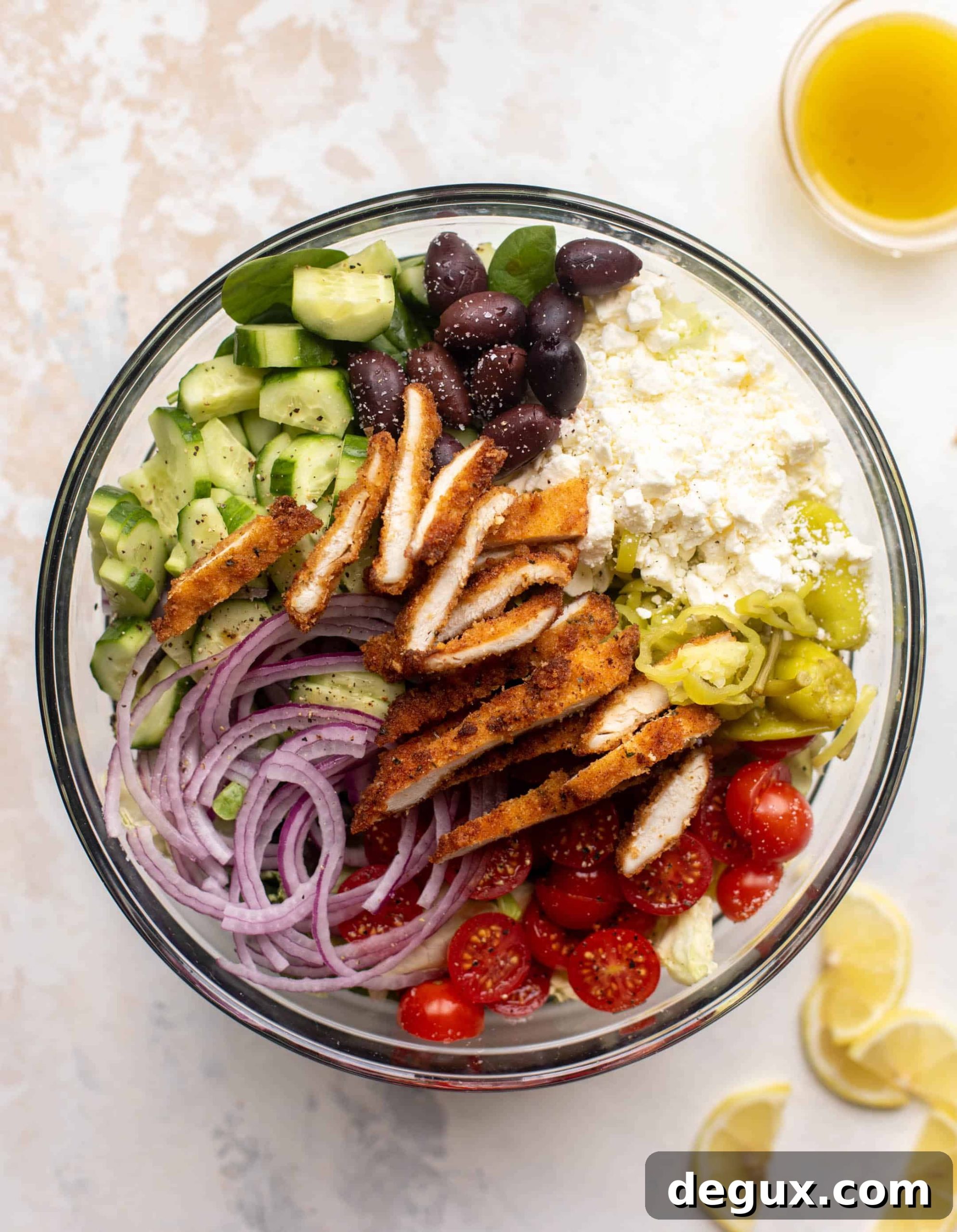 crispy chicken mediterranean salad