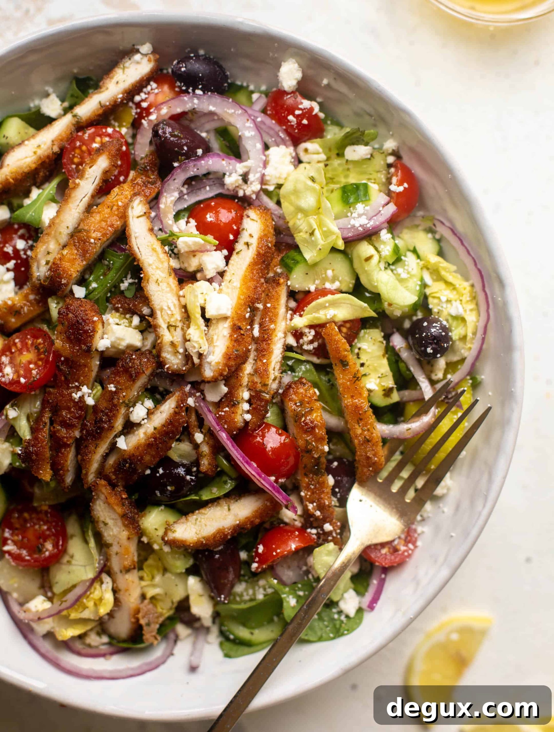 crispy chicken mediterranean salad
