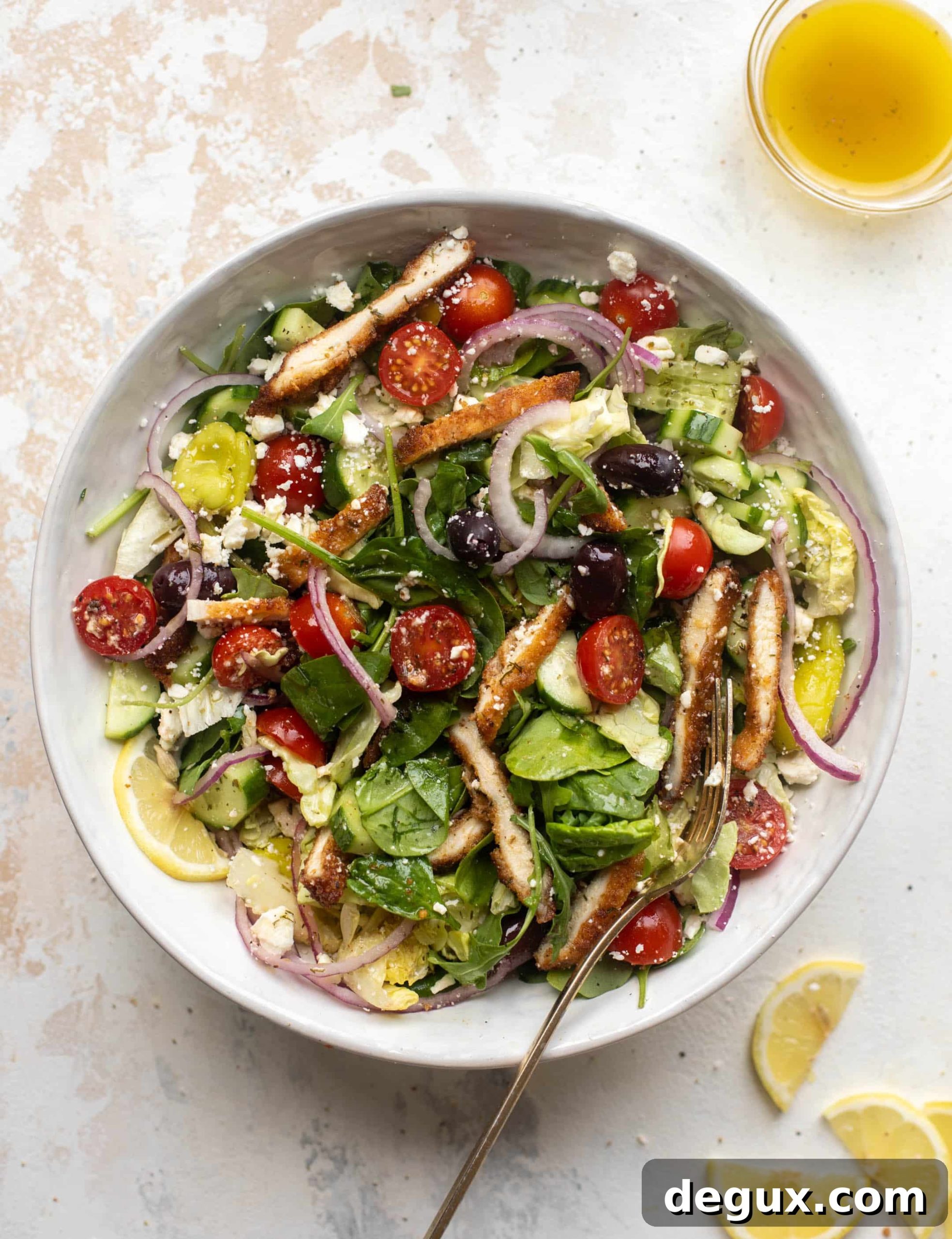 crispy chicken mediterranean salad