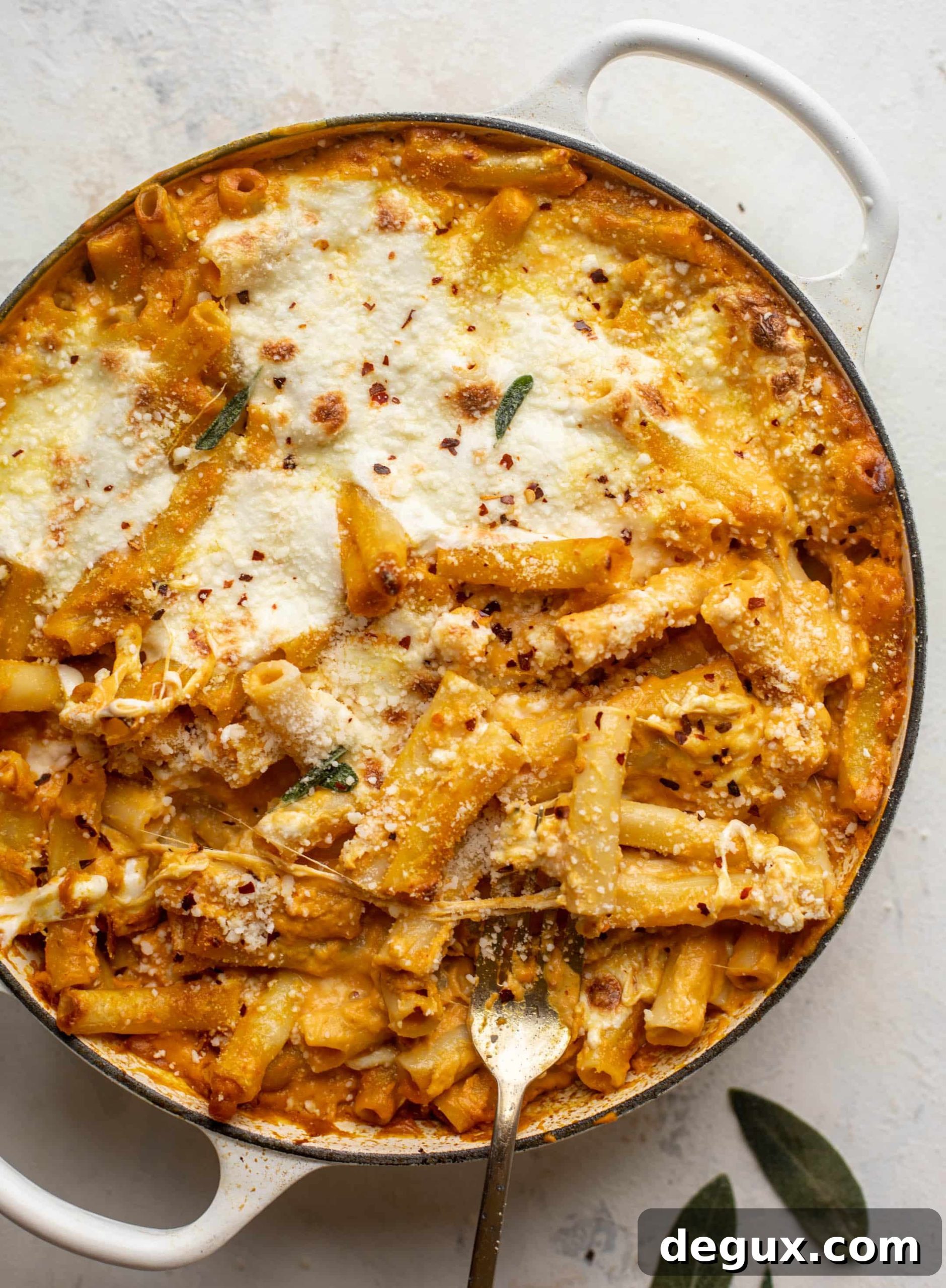 Roasted Pumpkin & Burrata Baked Ziti with Sage Breadcrumbs 3 pumpkin burrata baked ziti