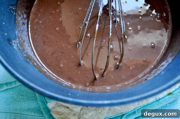 Melted chocolate ganache