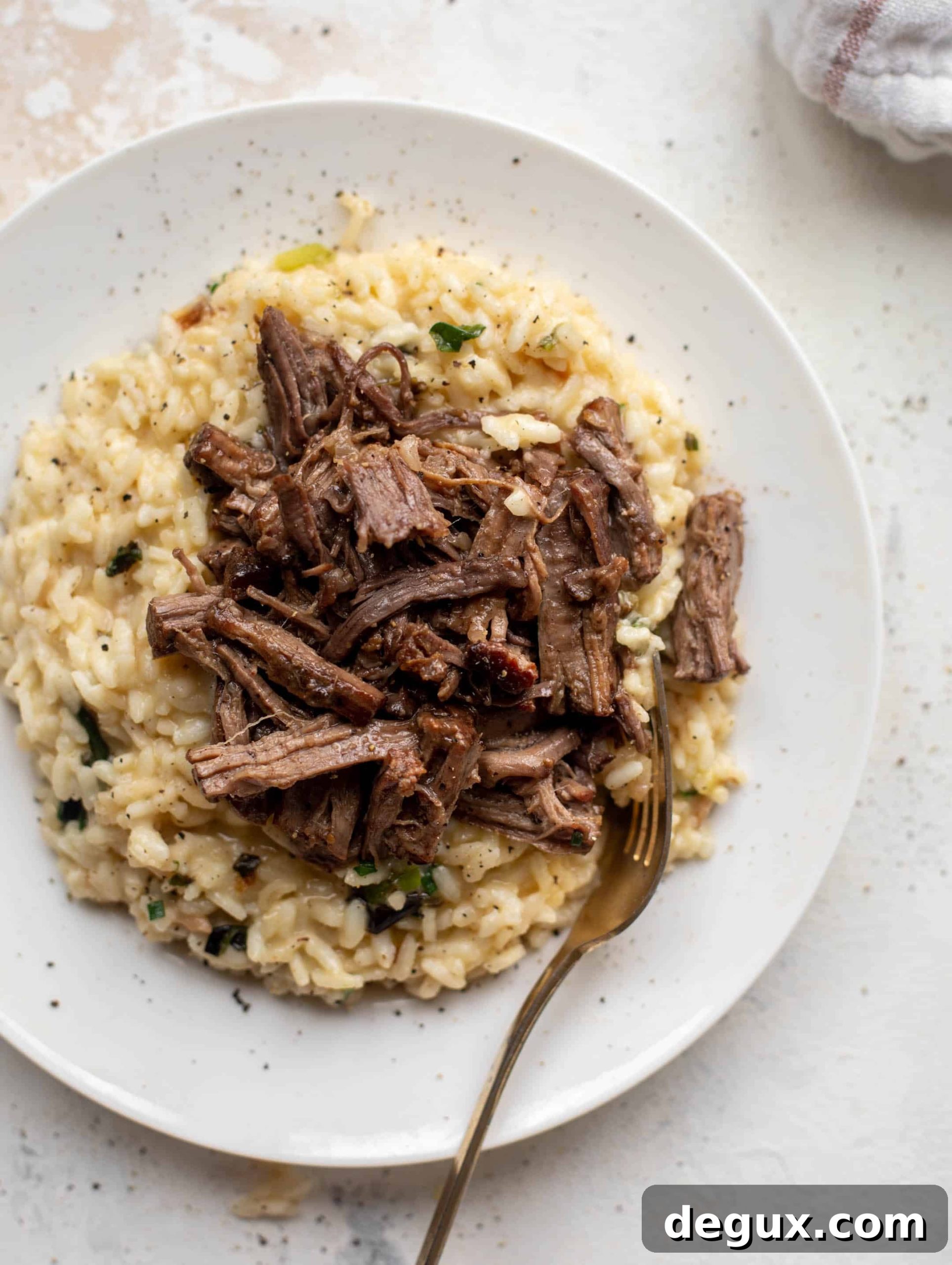 braised short ribs with charred scallion risotto