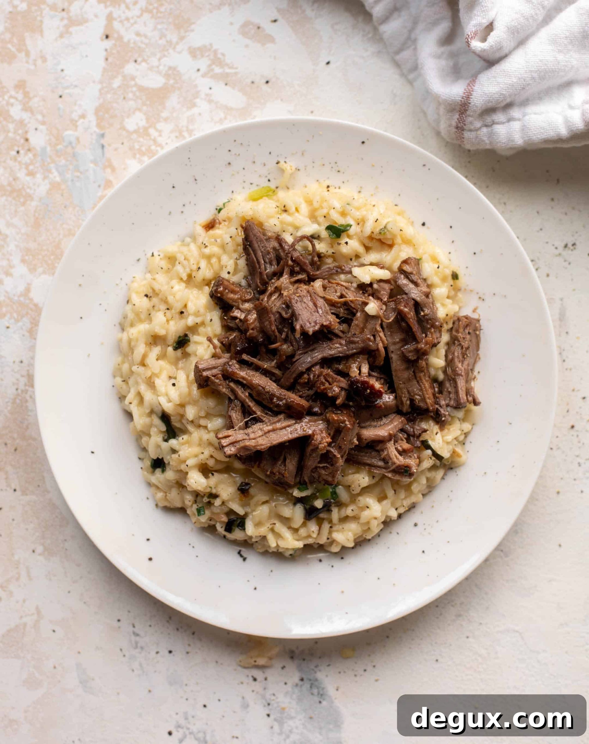 braised short ribs with charred scallion risotto
