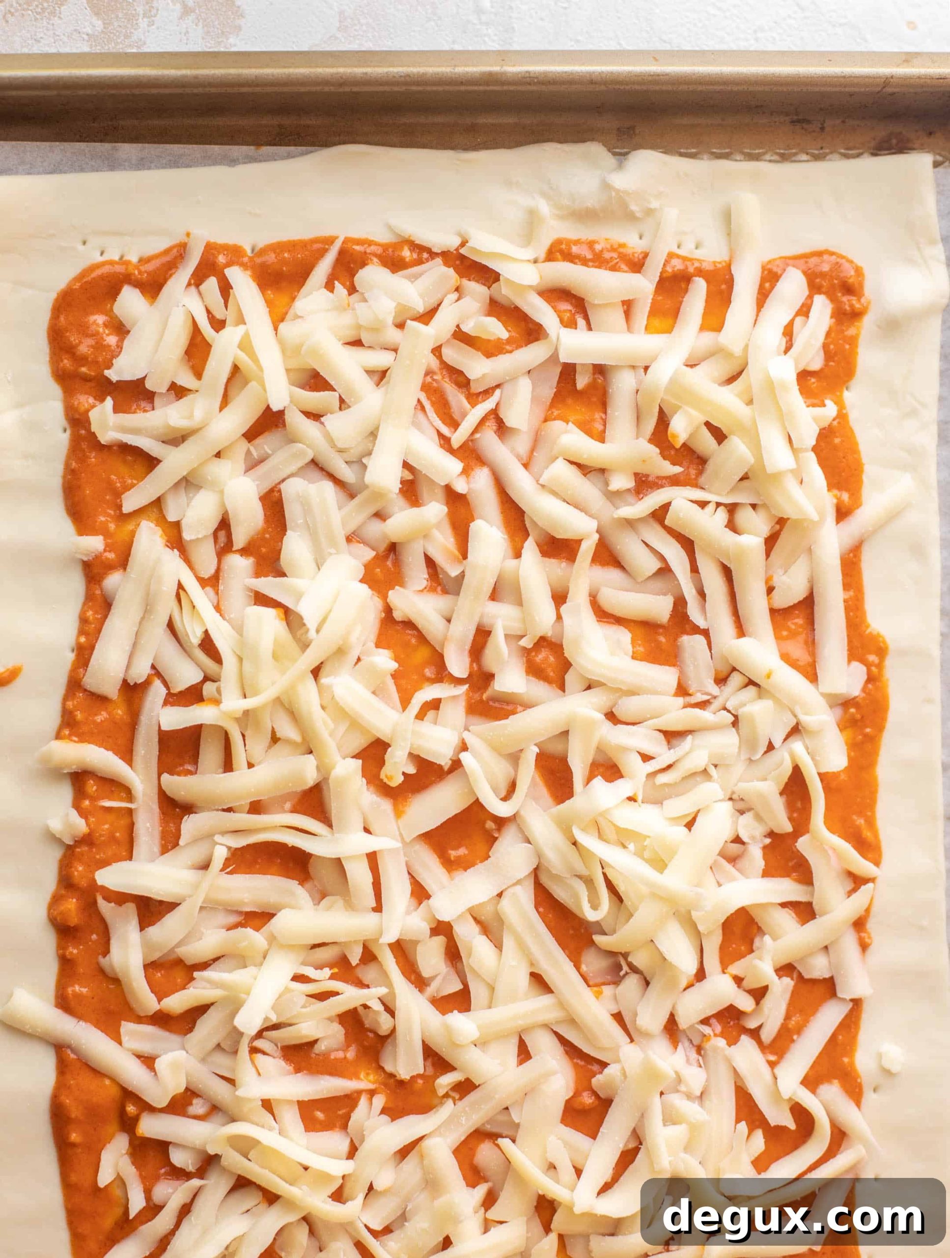 vodka sauce puff pastry pizza