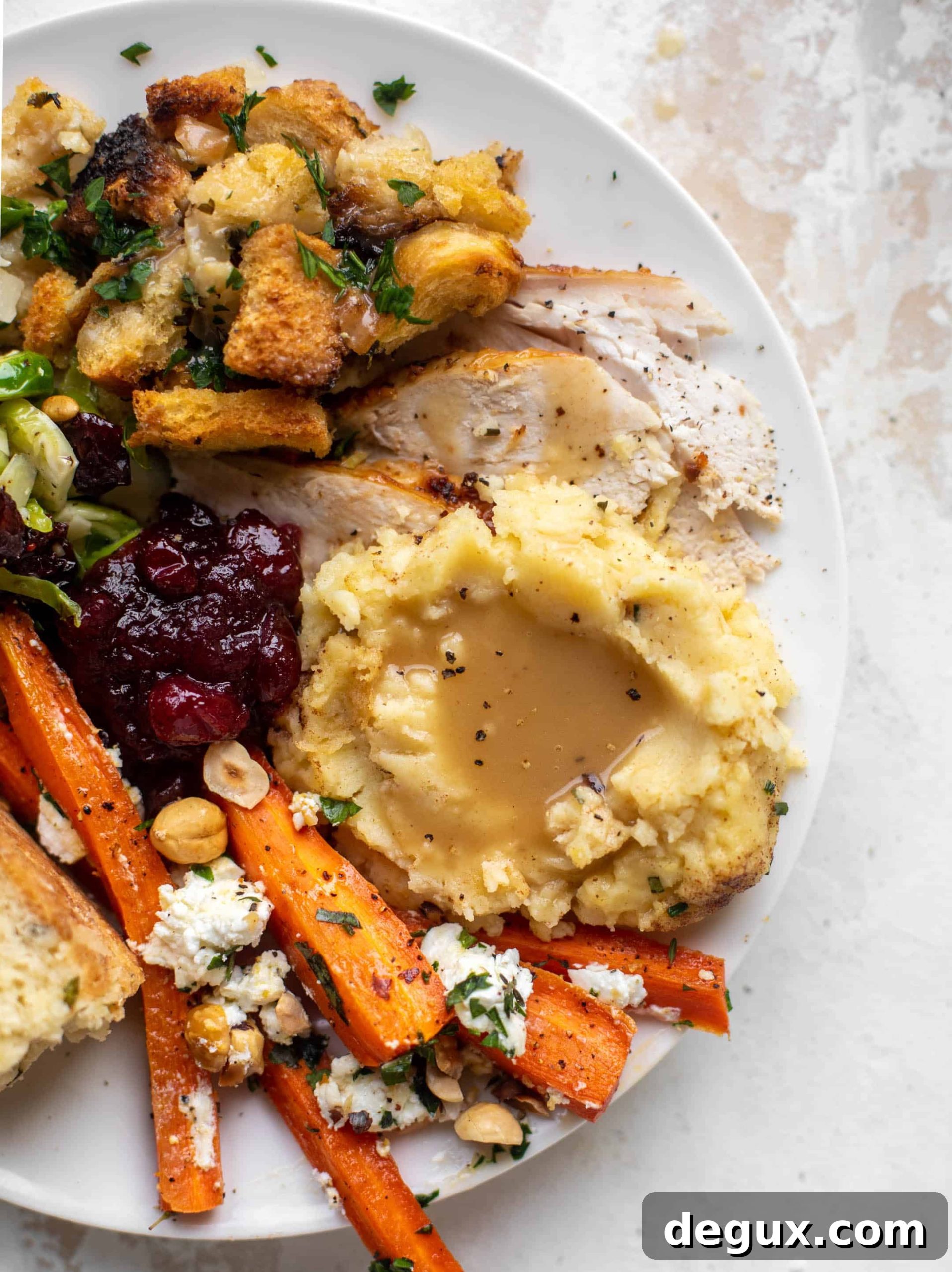 Brown Butter Herb Mashed Potato Casserole 11 thanksgiving plate