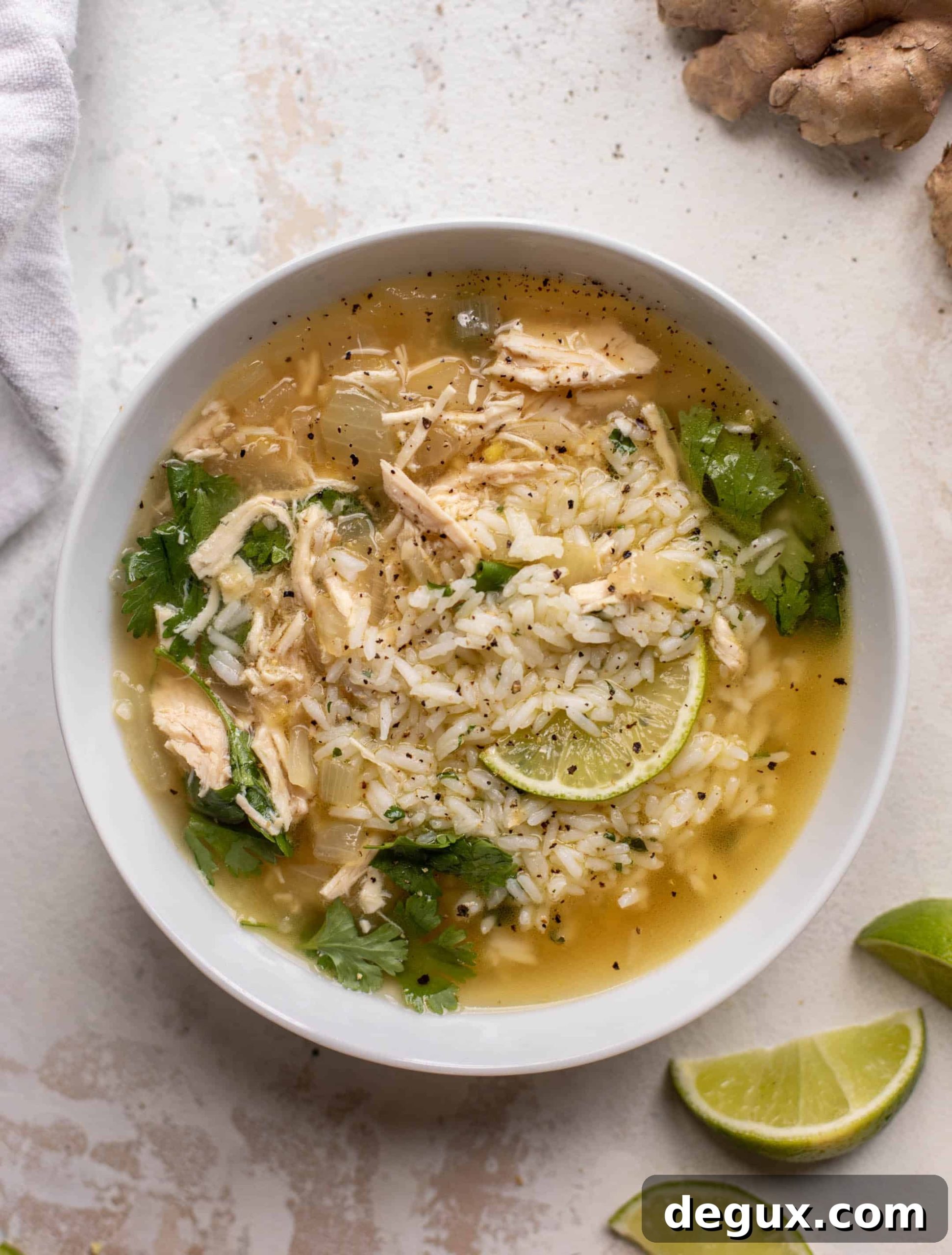 Ginger Lime Chicken Rice Soup Recipe for Bright, Comforting Flavor 6 ginger lime chicken soup with cilantro rice