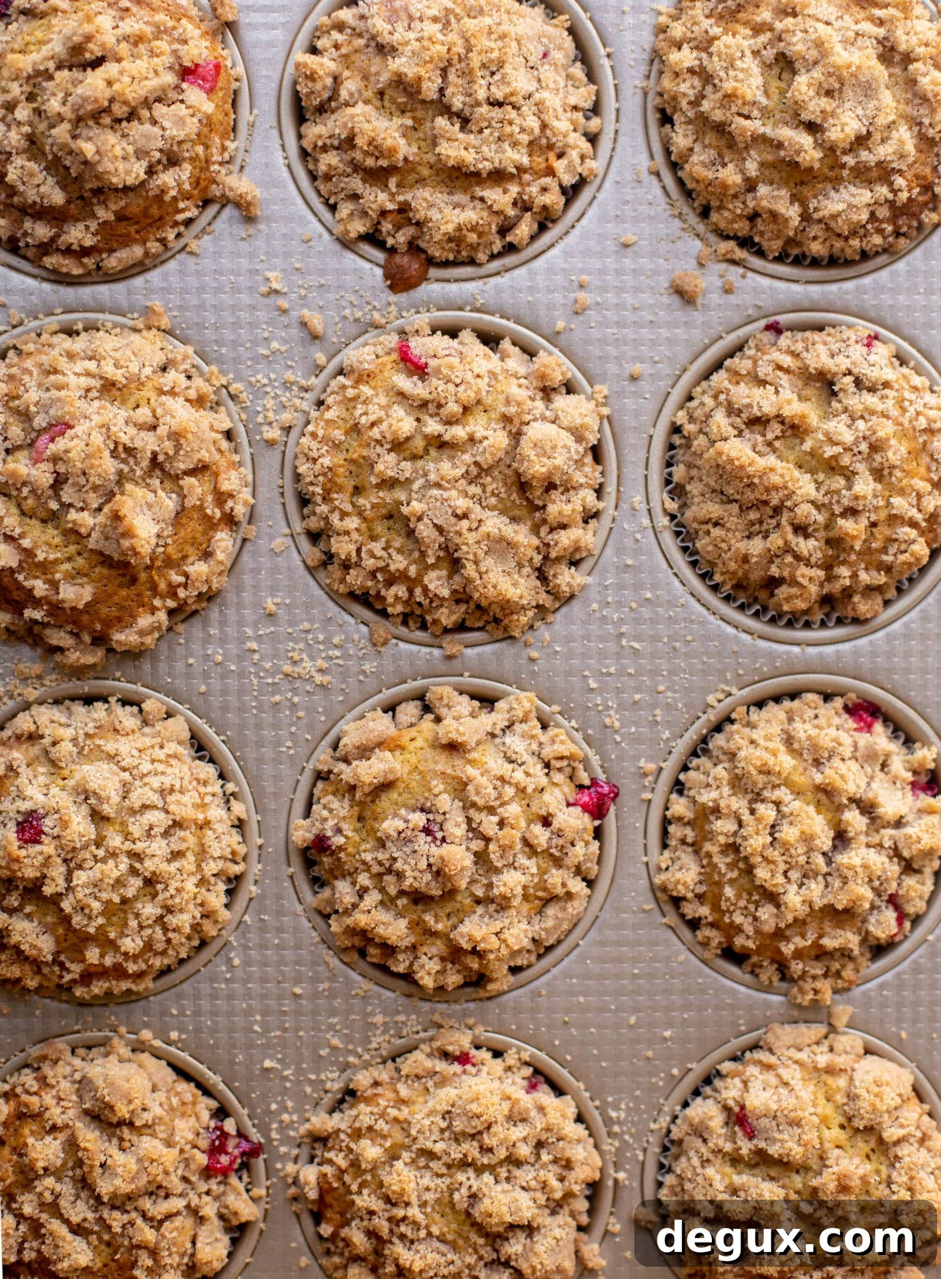 Sliced muffins with cranberries