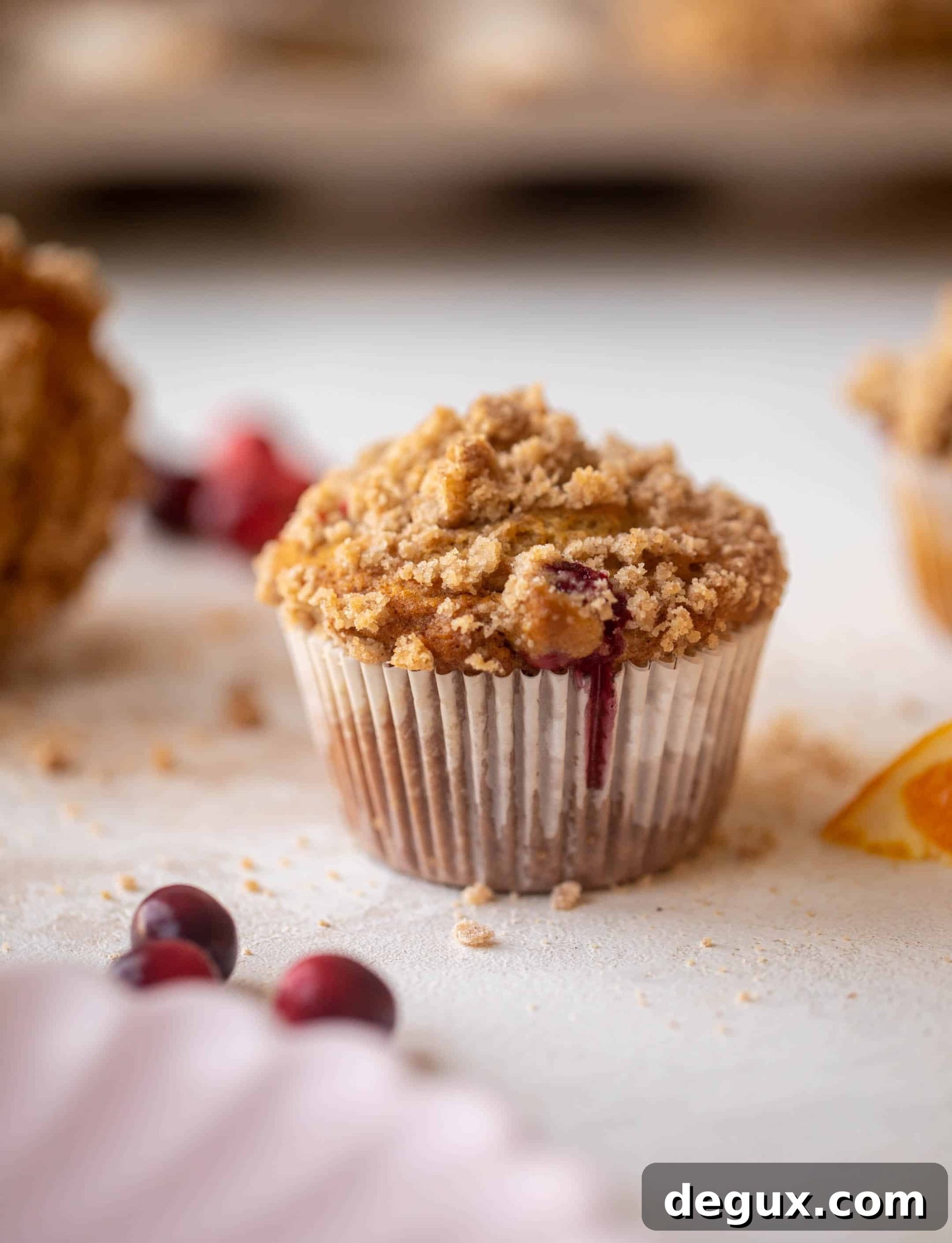 Muffins with cranberry bursts