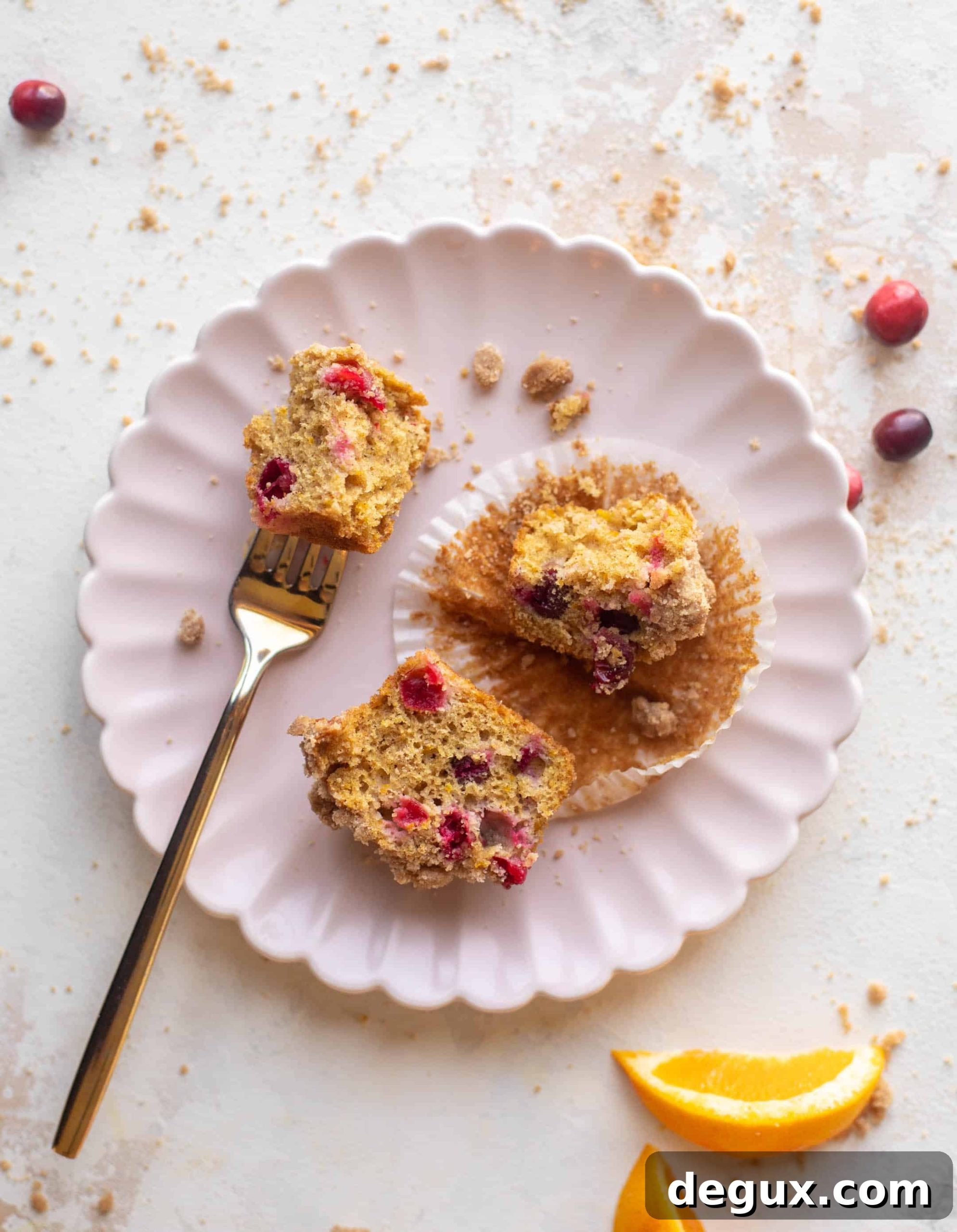 Tray of cranberry orange muffins