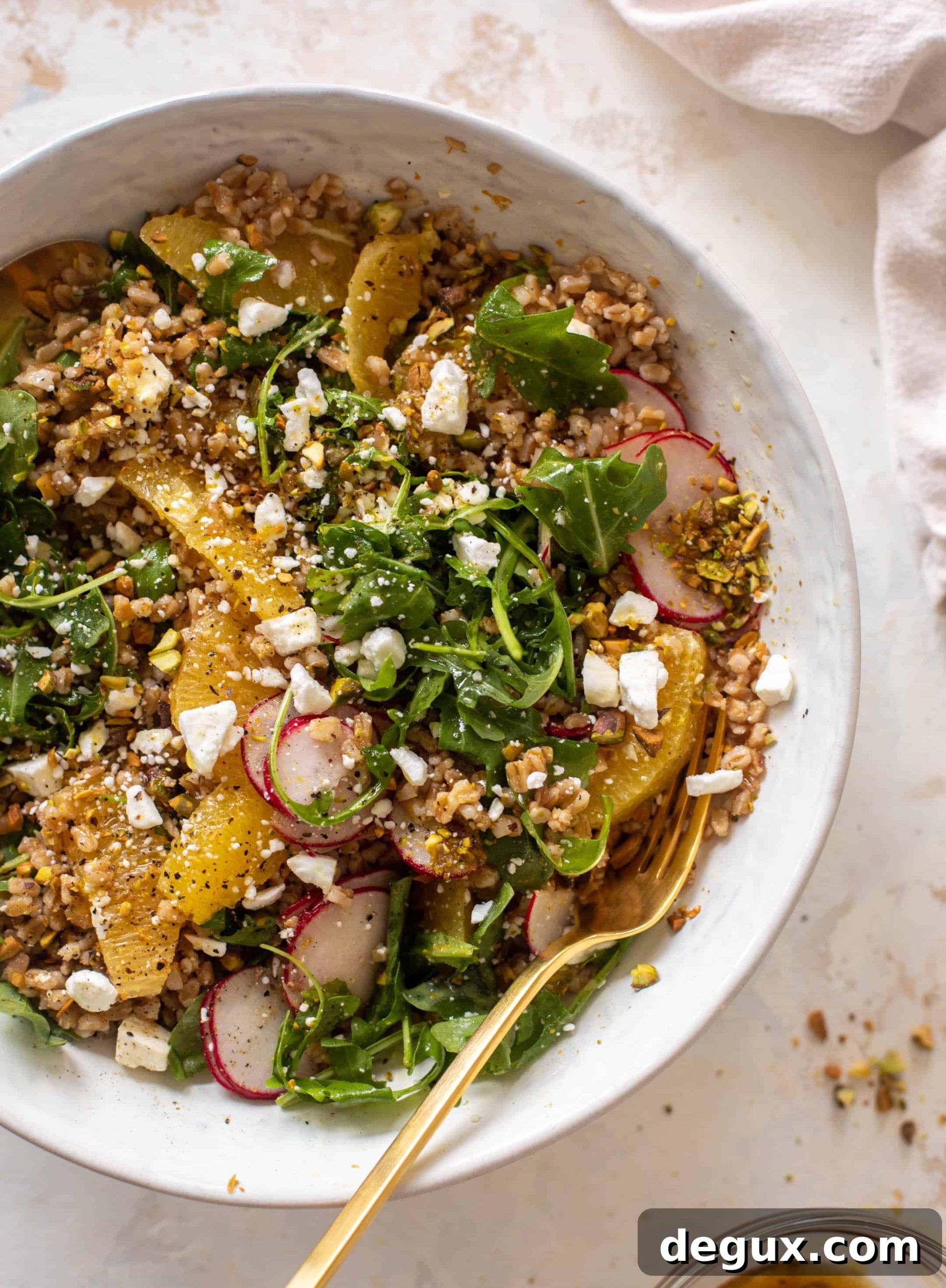Winter Citrus Farro Salad with Arugula and Goat Cheese 8 winter citrus farro salad