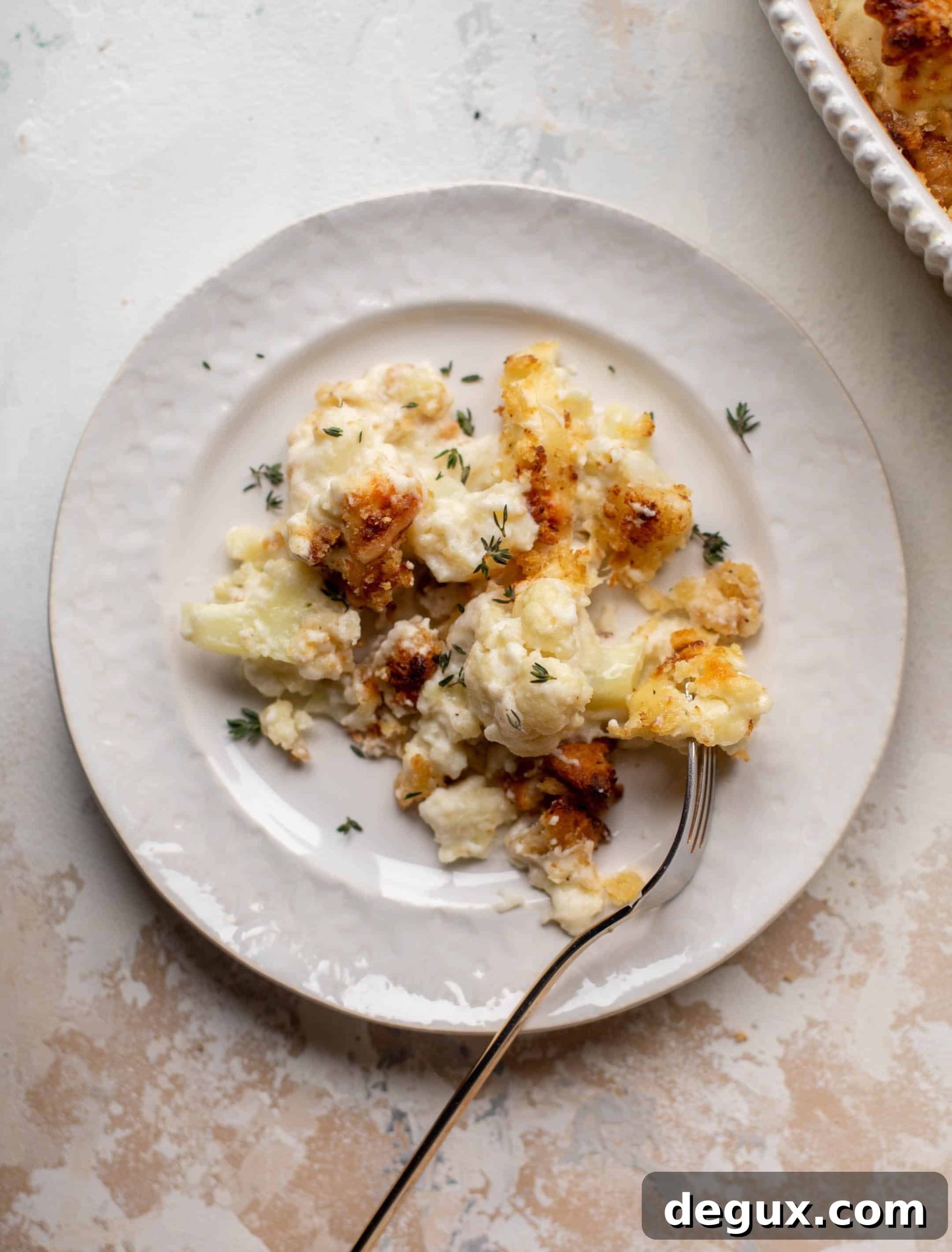 Smoked Gruyère Cauliflower Gratin with Dijon Breadcrumb Topping 12 smoked gruyere cauliflower gratin