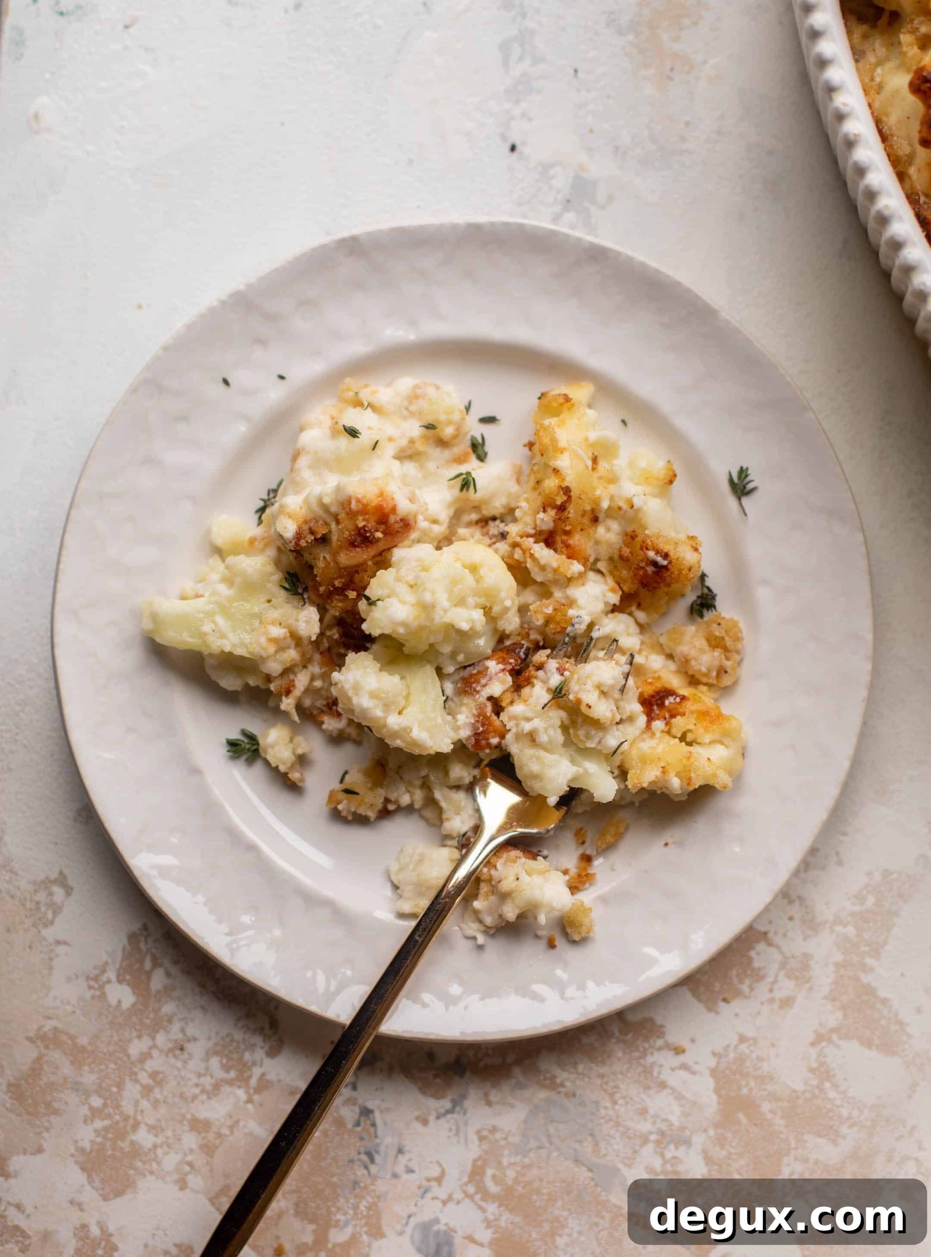 Smoked Gruyère Cauliflower Gratin with Dijon Breadcrumb Topping 3 smoked gruyere cauliflower gratin