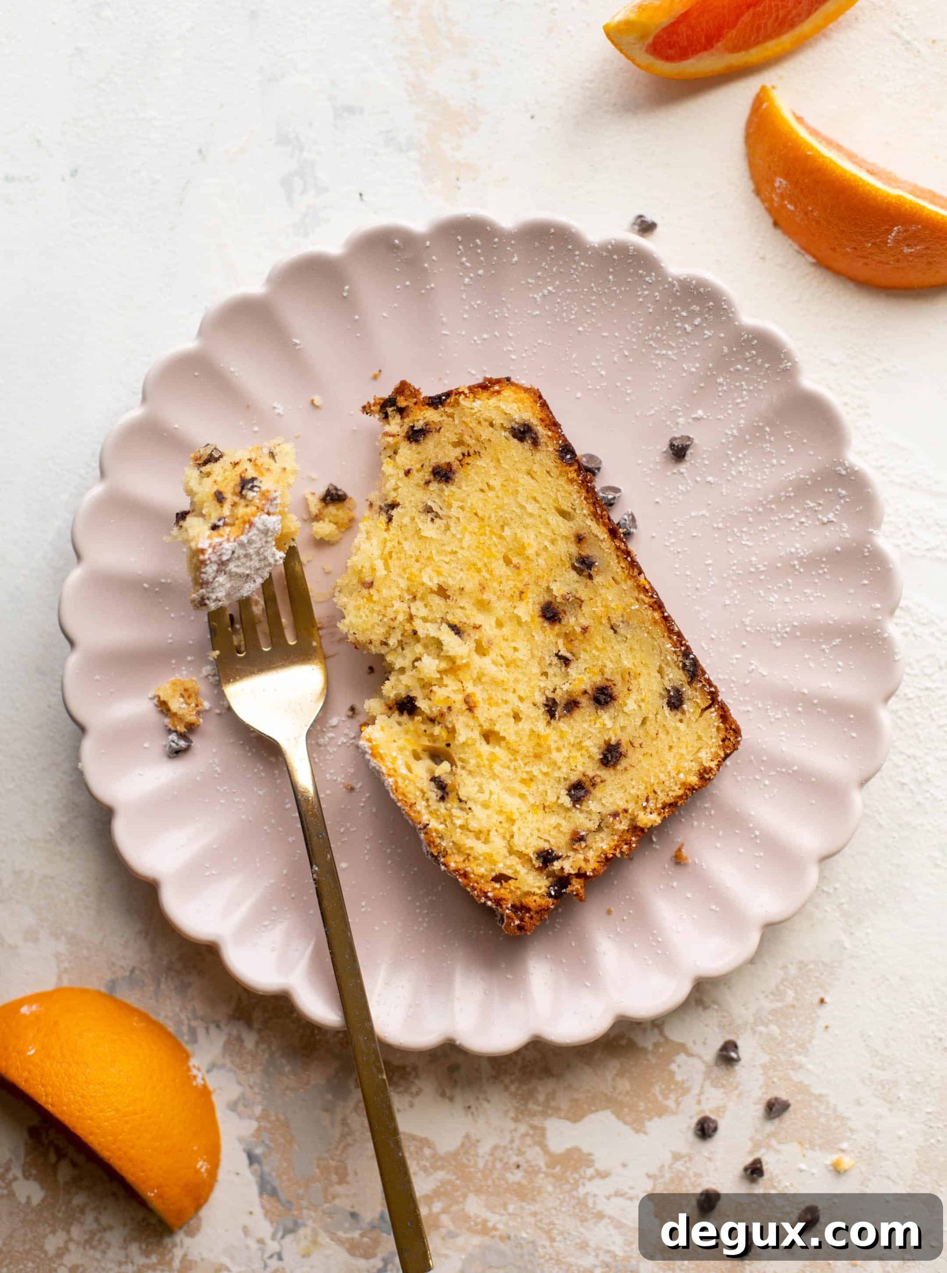 orange ricotta pound cake with chocolate chips