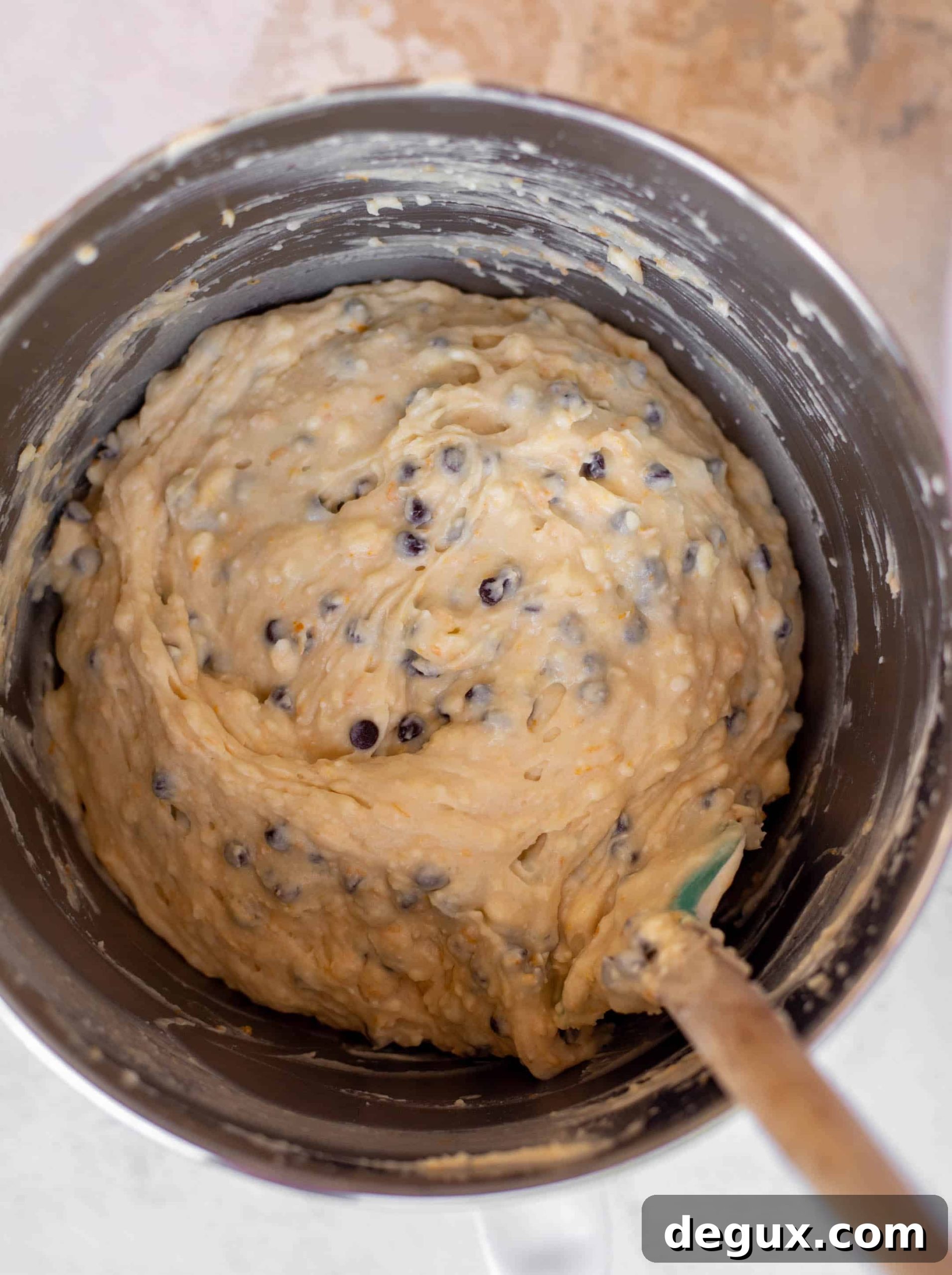 orange ricotta pound cake with chocolate chips