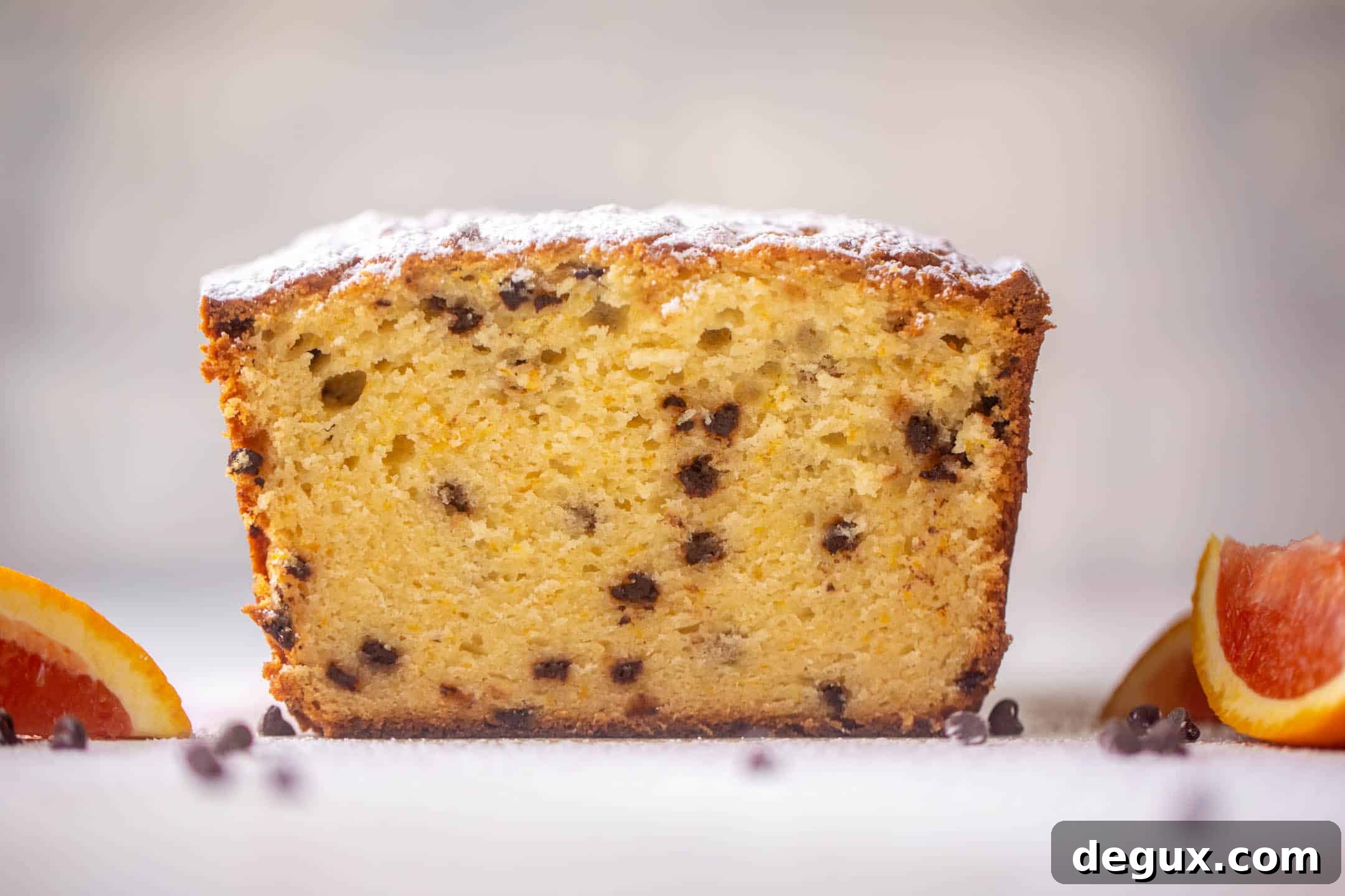 orange ricotta pound cake with chocolate chips