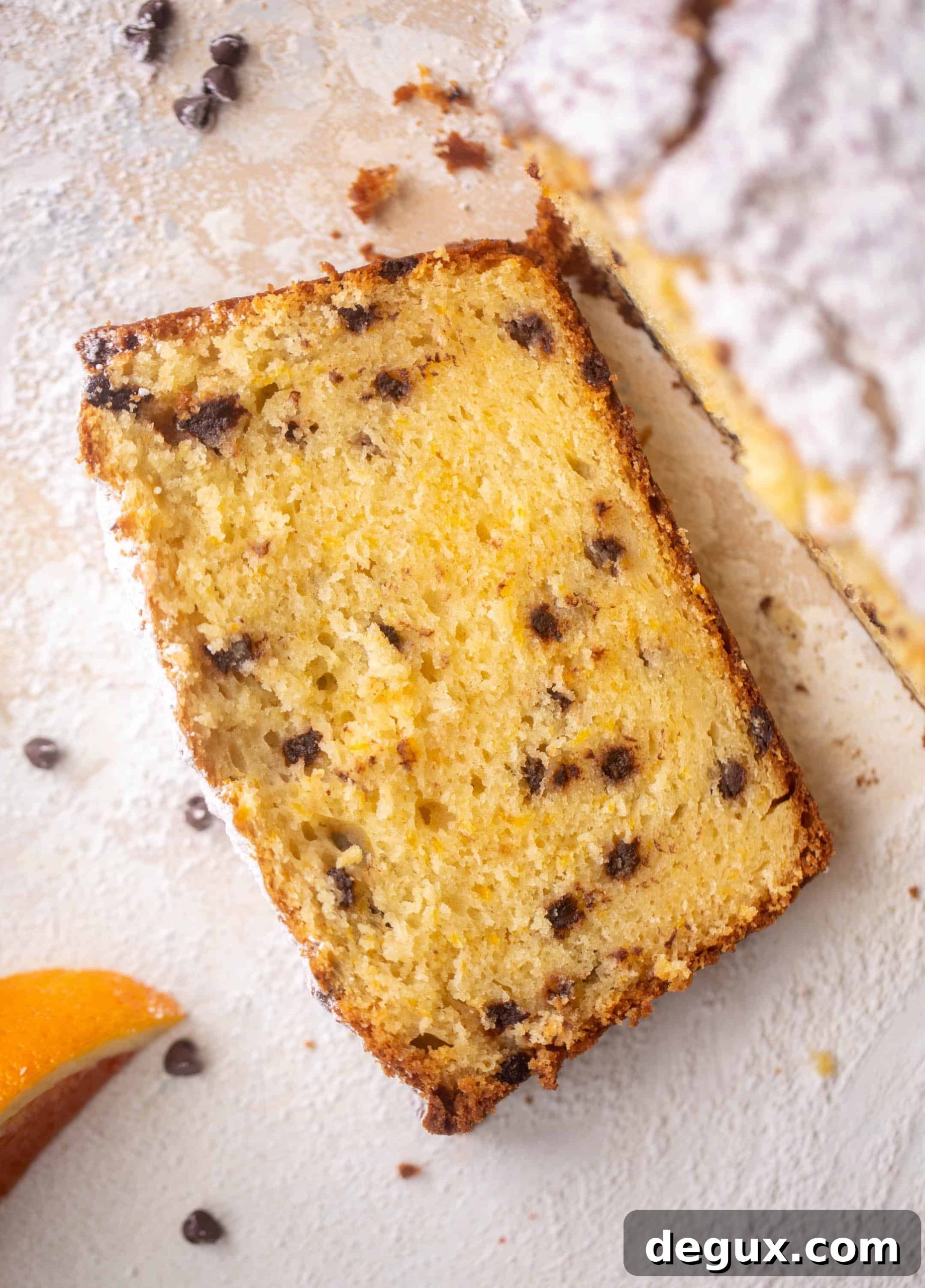 orange ricotta pound cake with chocolate chips