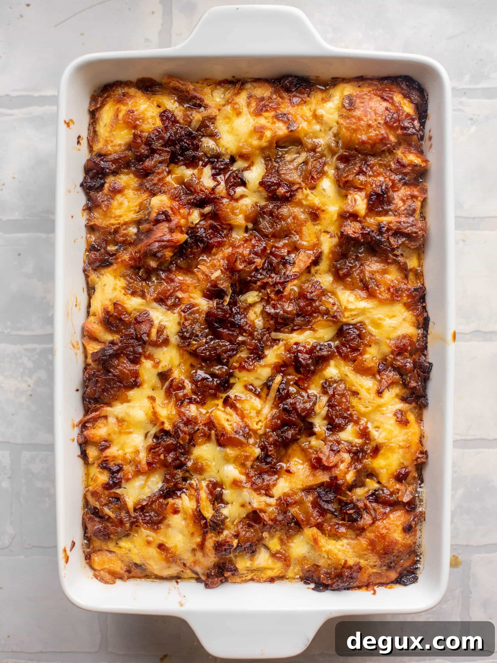 Overnight French Onion Croissant Casserole for Brunch 5 overnight french onion croissant bake