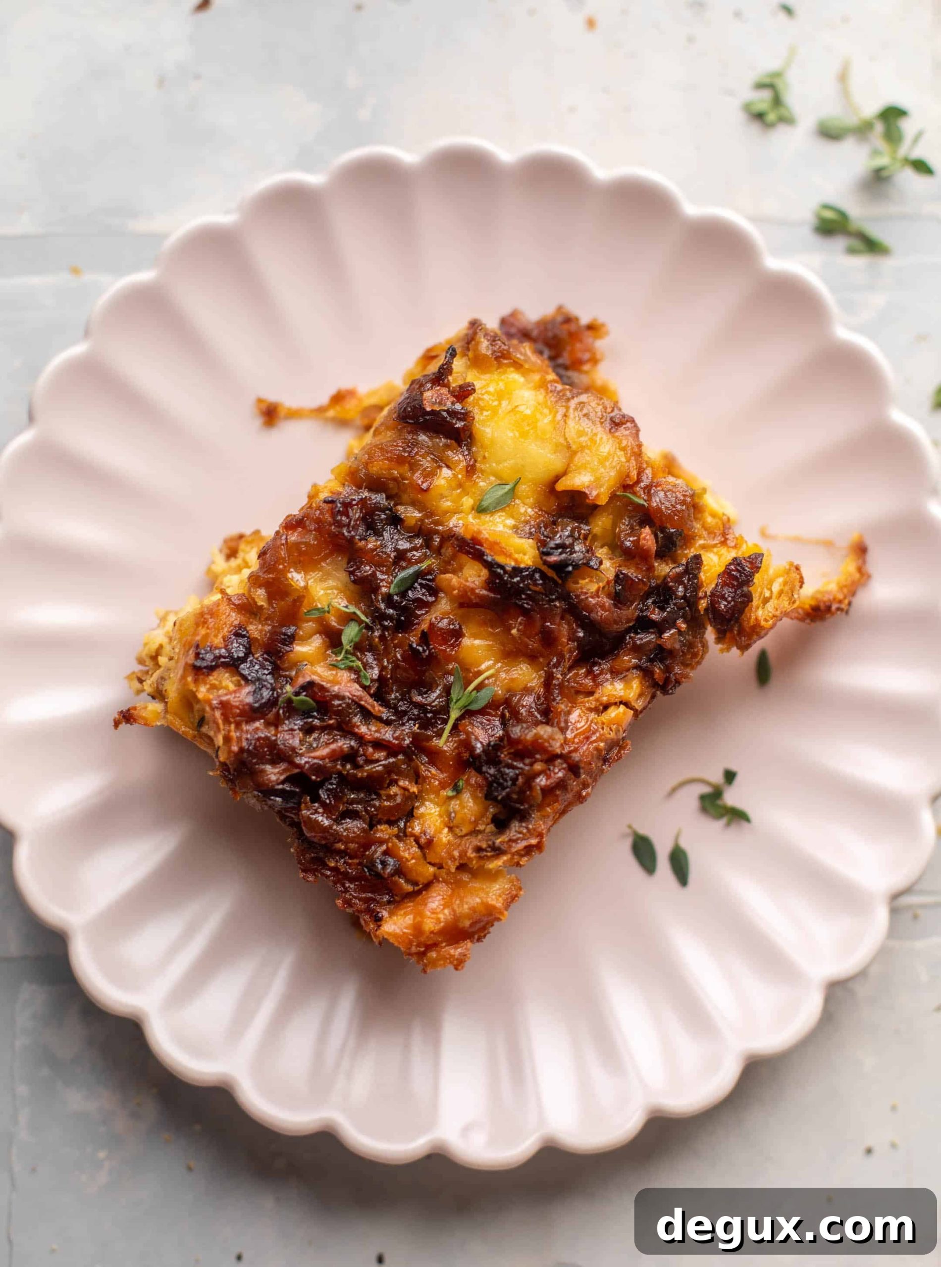 overnight french onion croissant bake